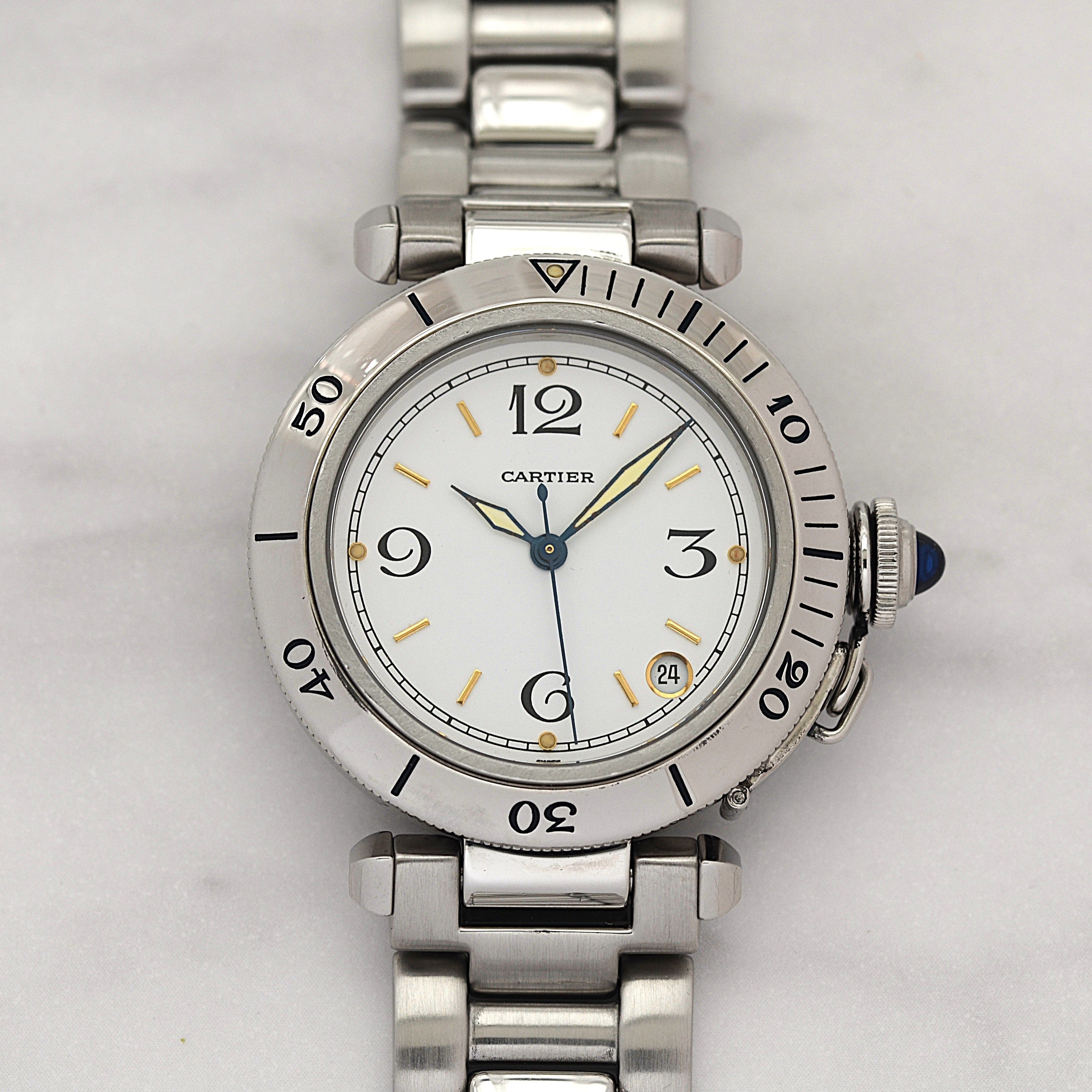 [Cartier] Cartier Pasha C35 Plonger White 12, 3, 6, 9