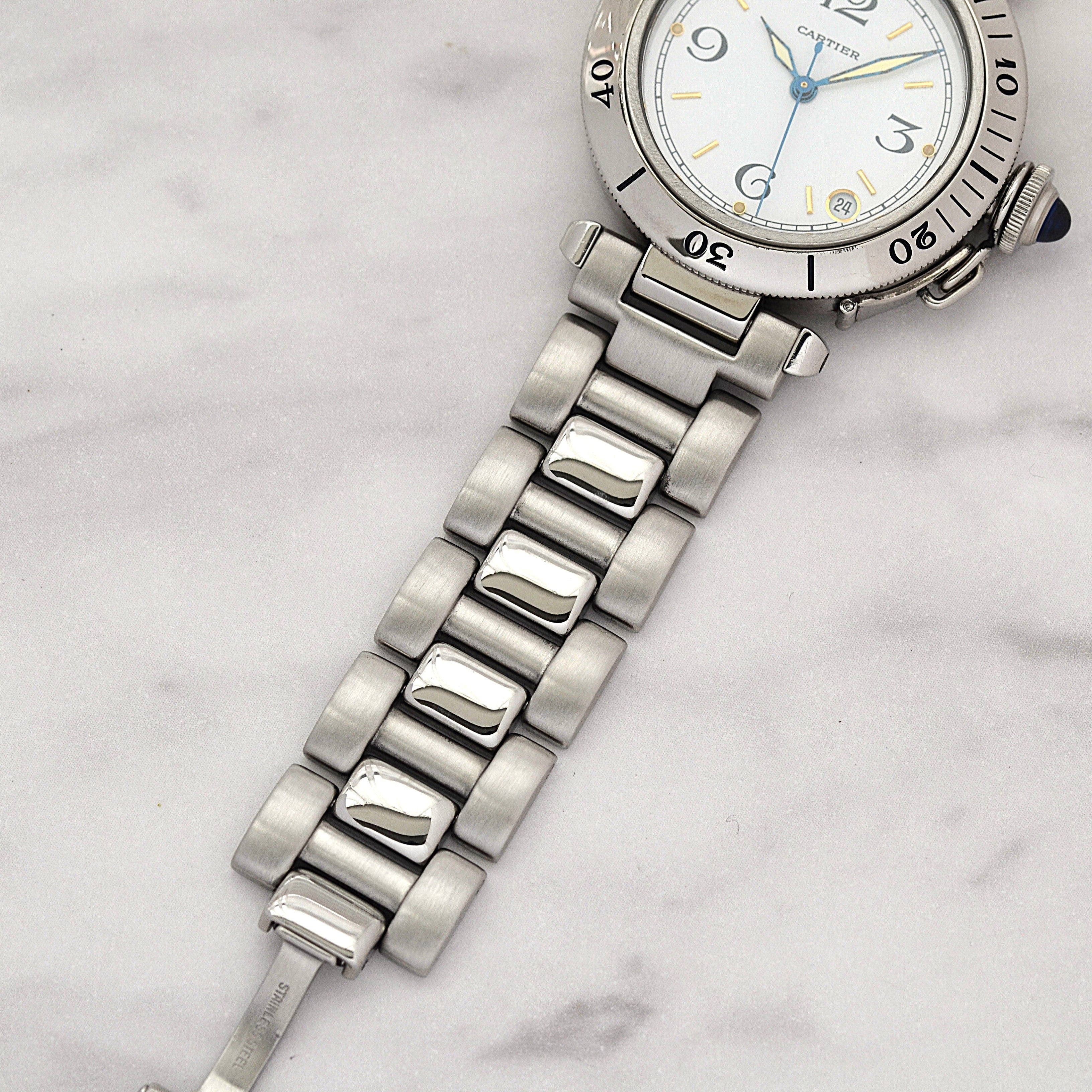 [Cartier] Cartier Pasha C35 Plonger White 12, 3, 6, 9