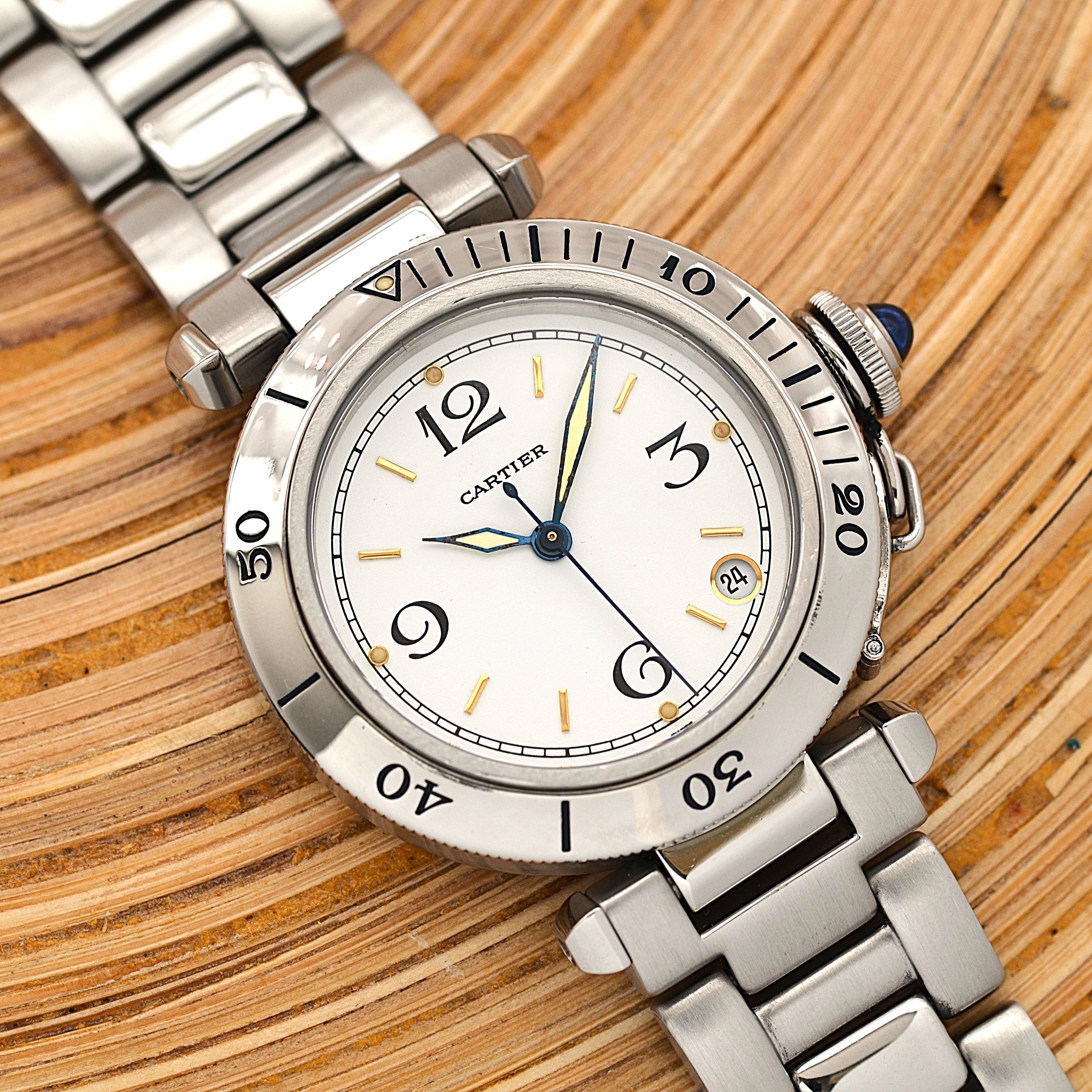 [Cartier] Cartier Pasha C35 Plonger White 12, 3, 6, 9