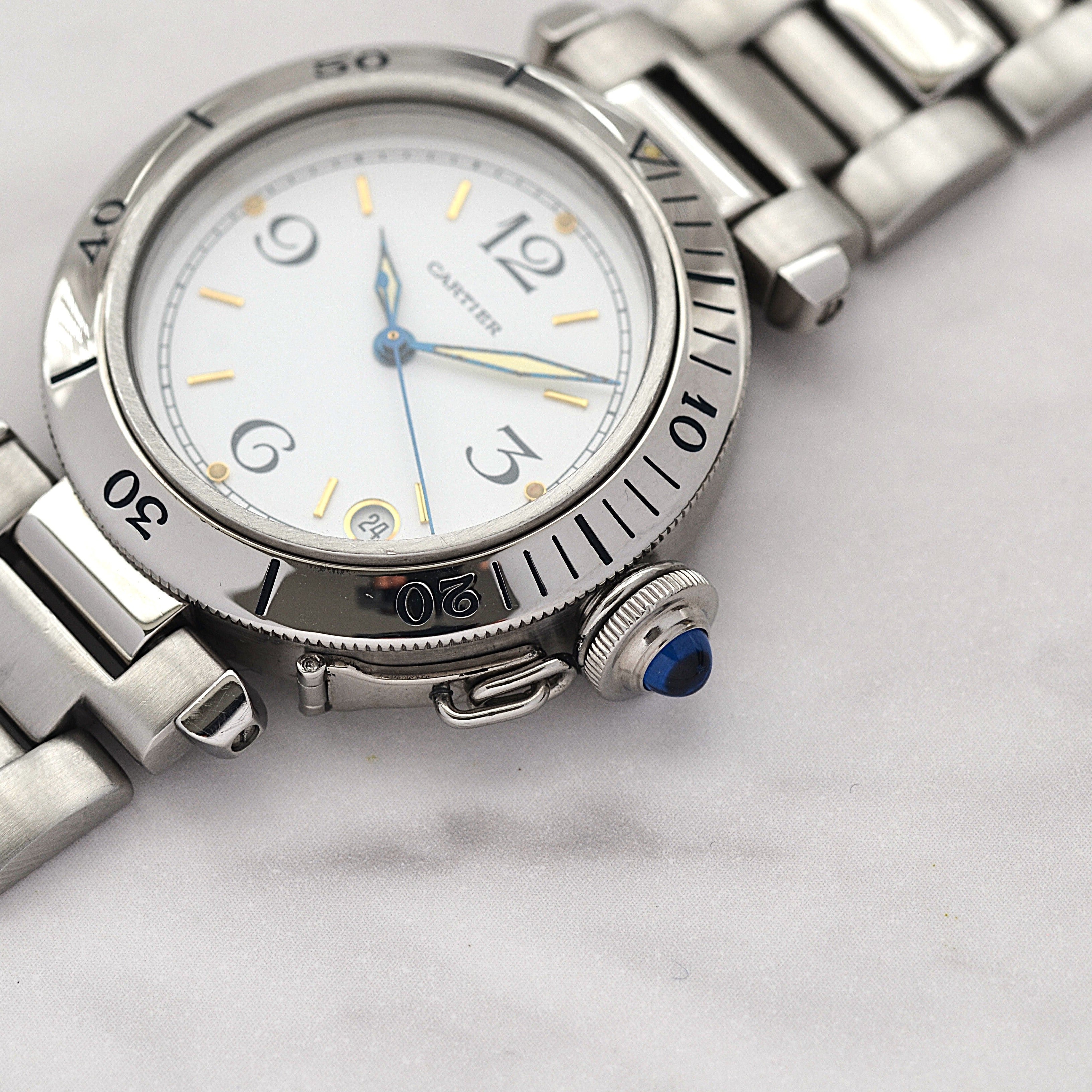 [Cartier] Cartier Pasha C35 Plonger White 12, 3, 6, 9