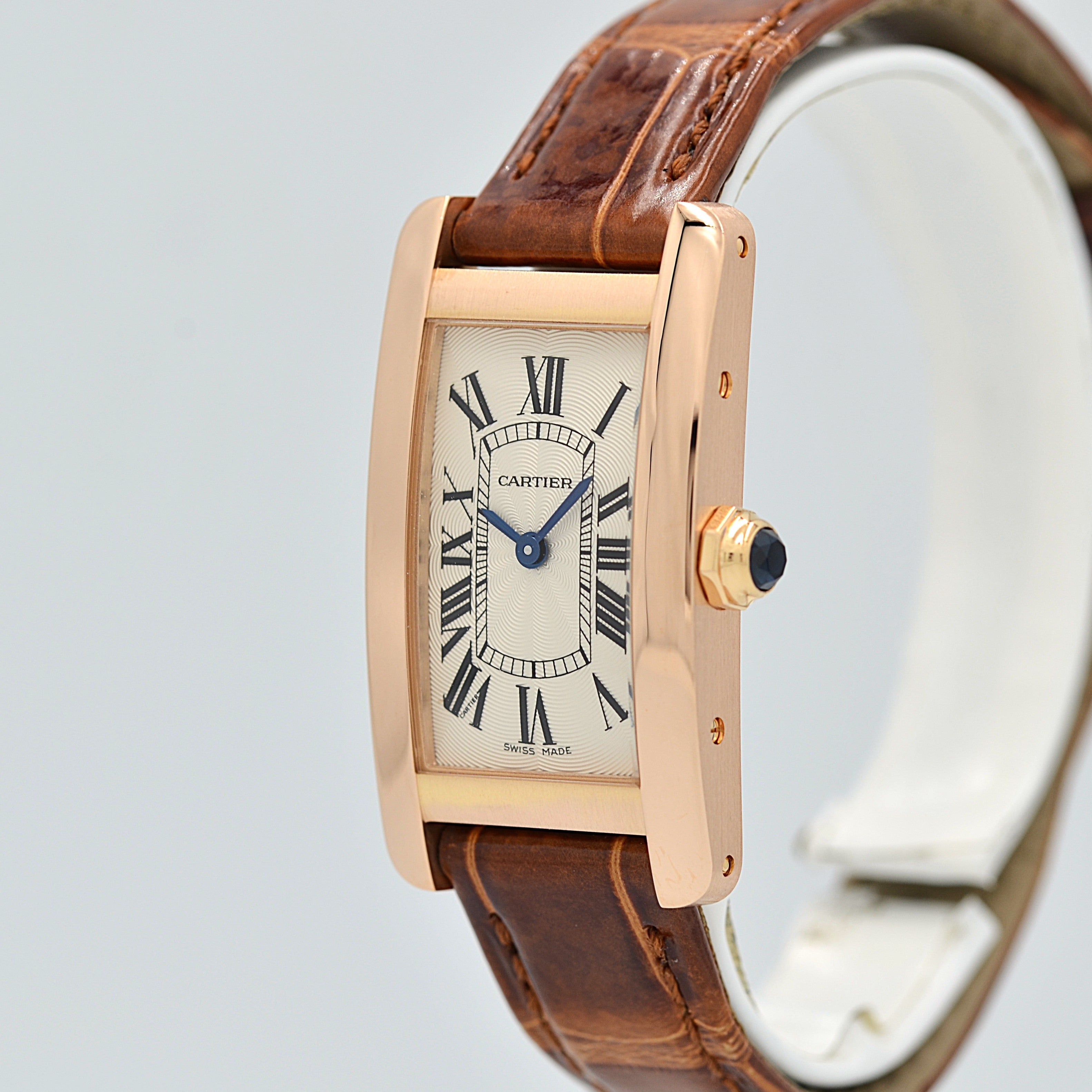 【Cartier】カルティエ タンクアメリカンSM 18KPG 付属品完備 カルティエコンプリートサービス済み