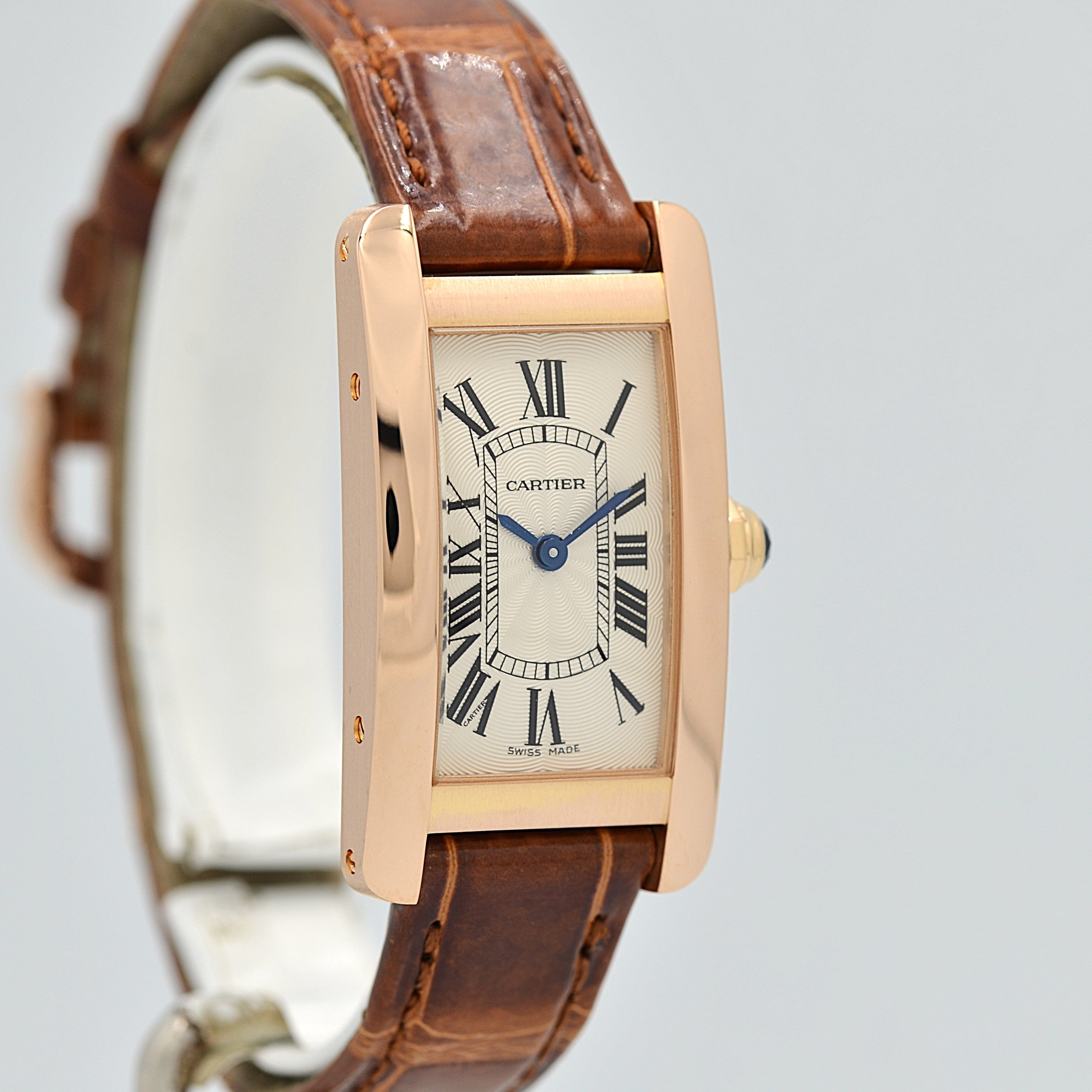 【Cartier】カルティエ タンクアメリカンSM 18KPG 付属品完備 カルティエコンプリートサービス済み