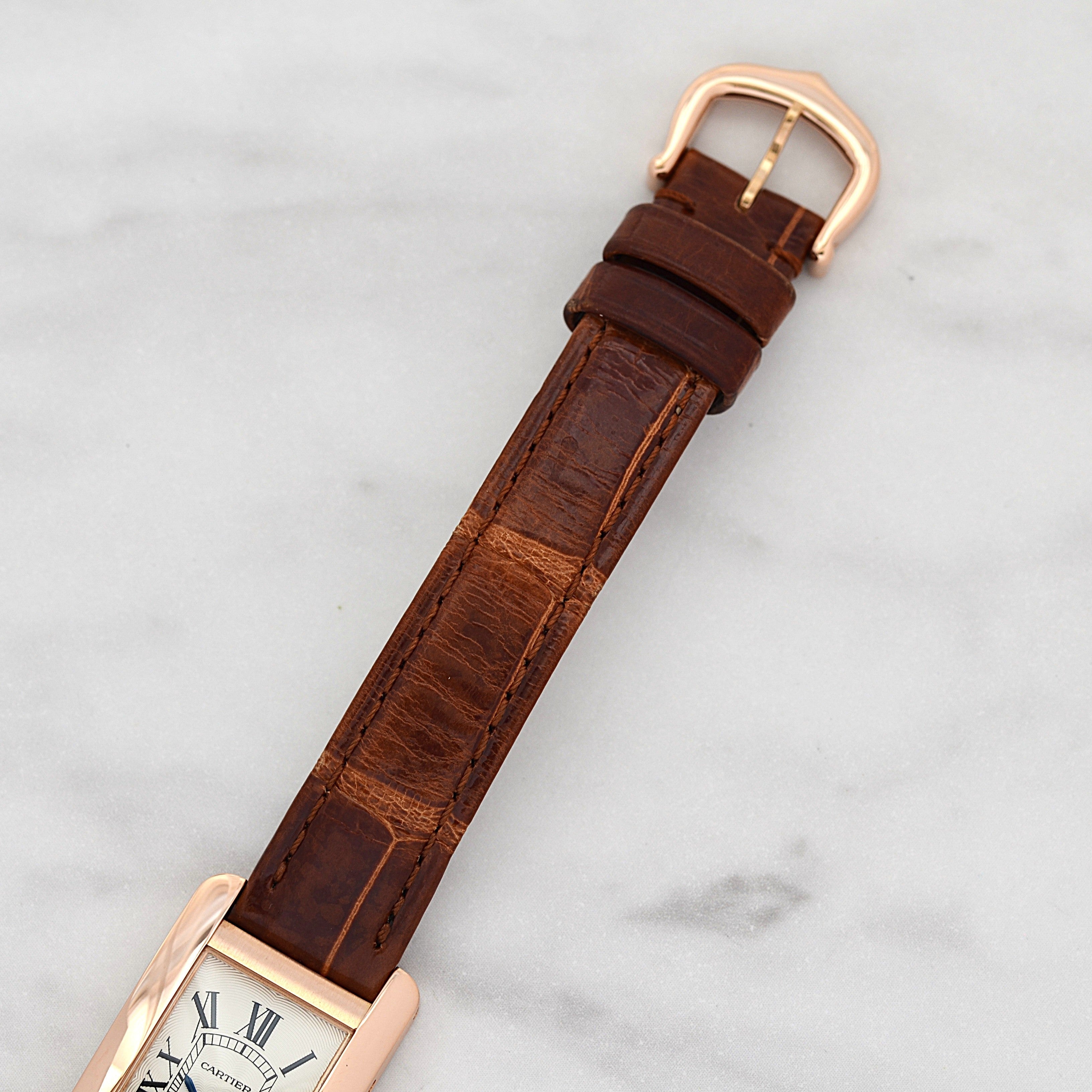 【Cartier】カルティエ タンクアメリカンSM 18KPG 付属品完備 カルティエコンプリートサービス済み