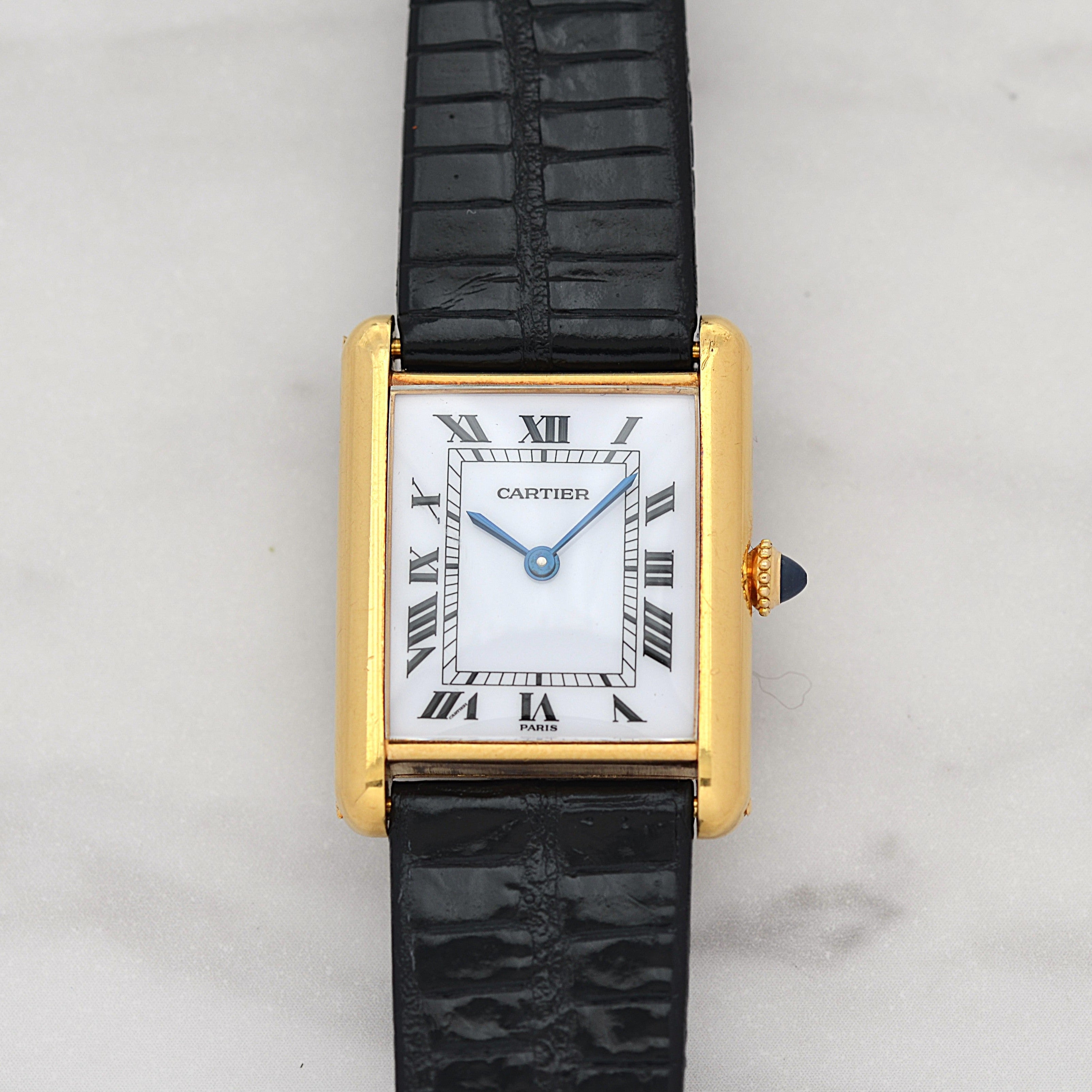 【Cartier】カルティエ タンクルイカルティエLM 18KYG PARIS表記 純正18KYG尾錠付き