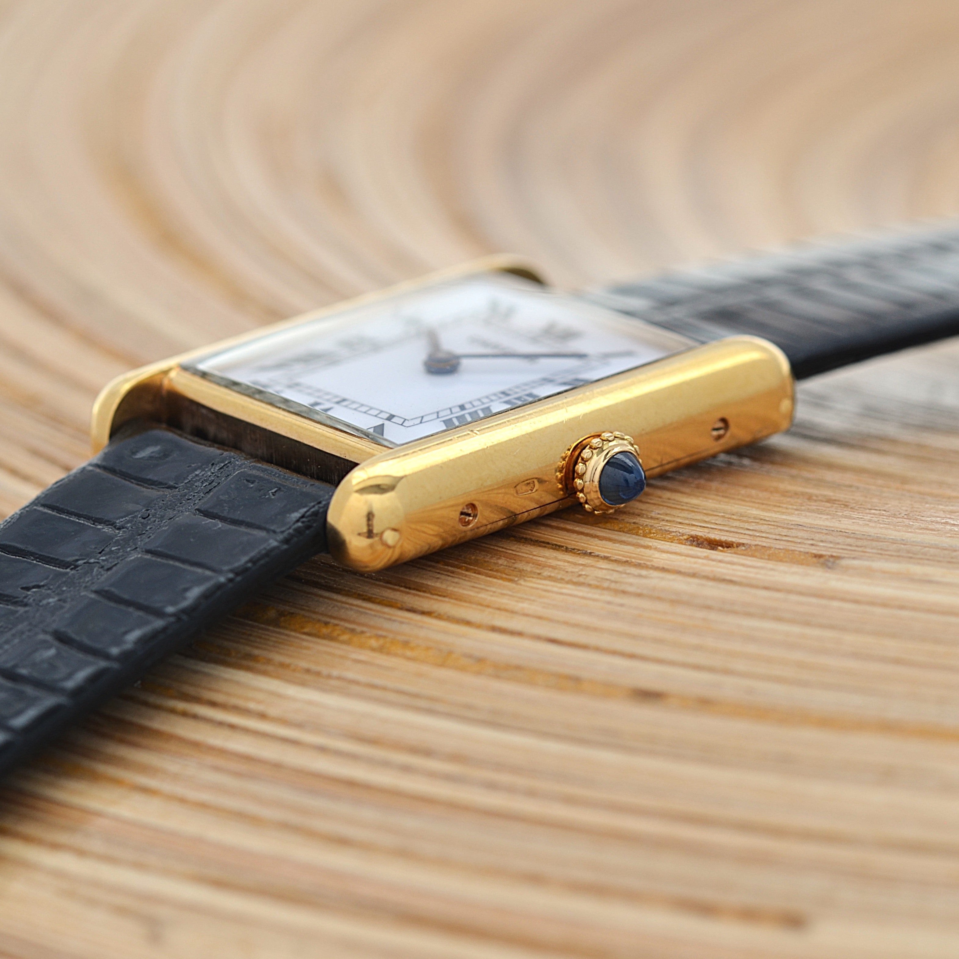 【Cartier】カルティエ タンクルイカルティエLM 18KYG PARIS表記 純正18KYG尾錠付き