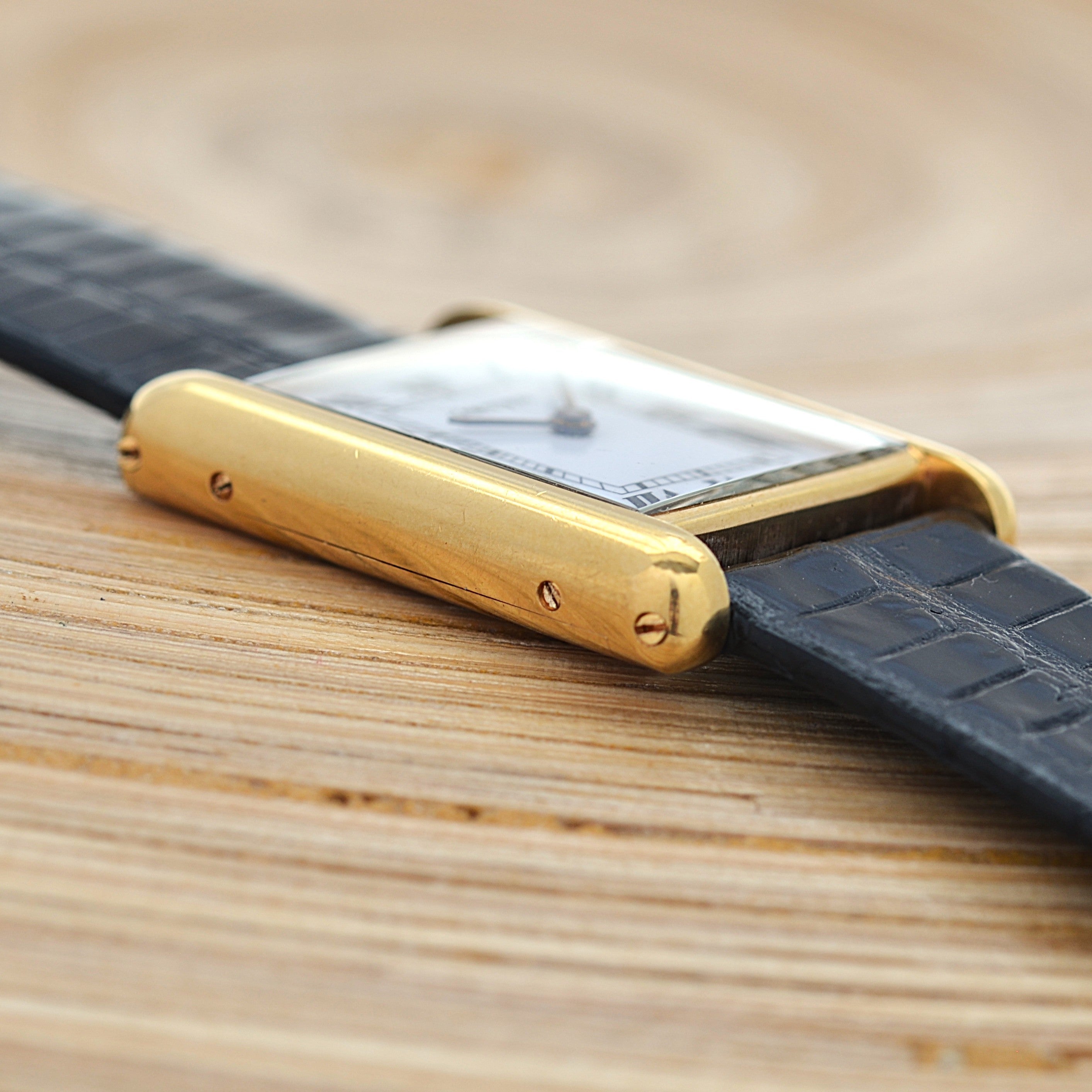 【Cartier】カルティエ タンクルイカルティエLM 18KYG PARIS表記 純正18KYG尾錠付き