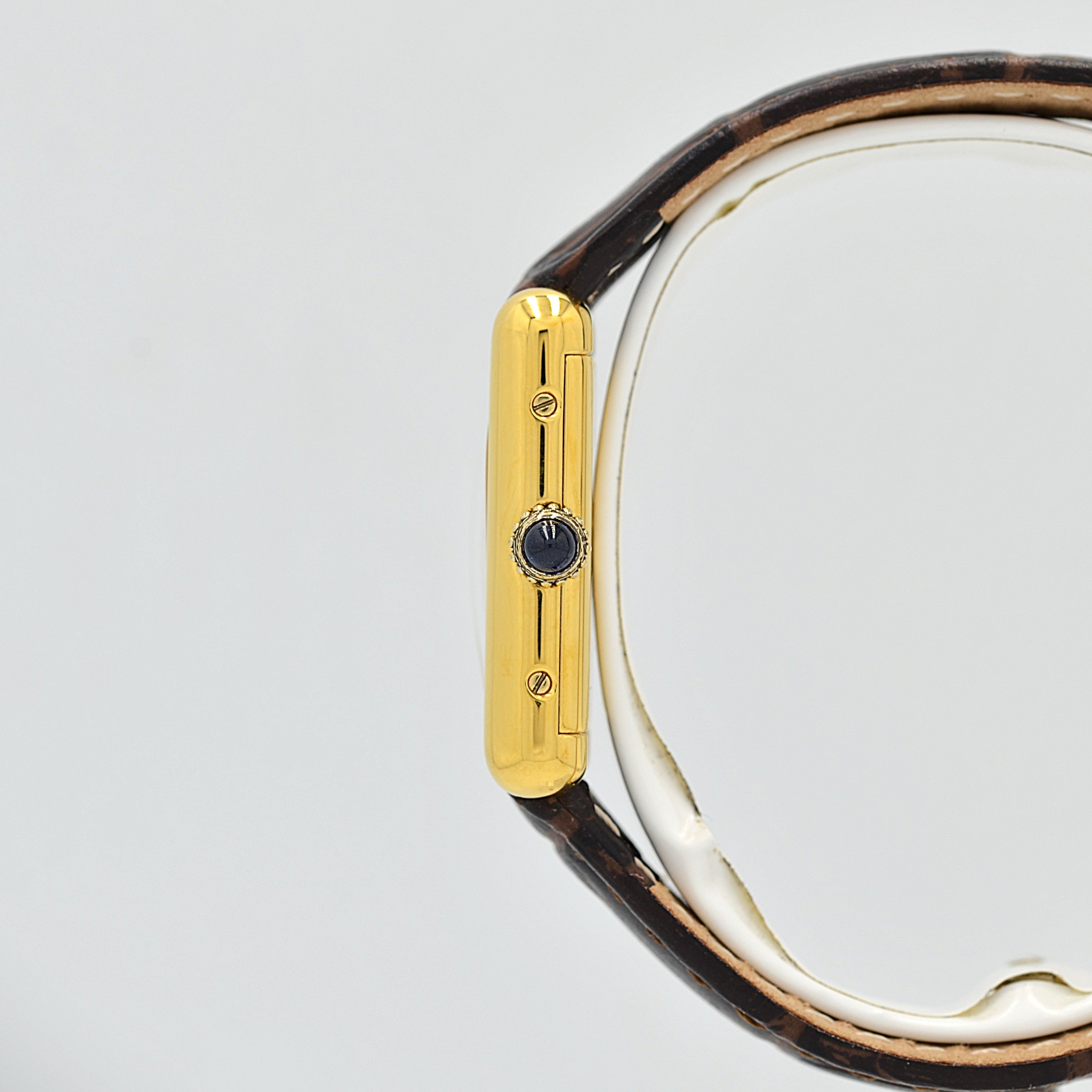 【Cartier】カルティエ マストタンクSM アイボリーローマ 手巻き 純正尾錠付き