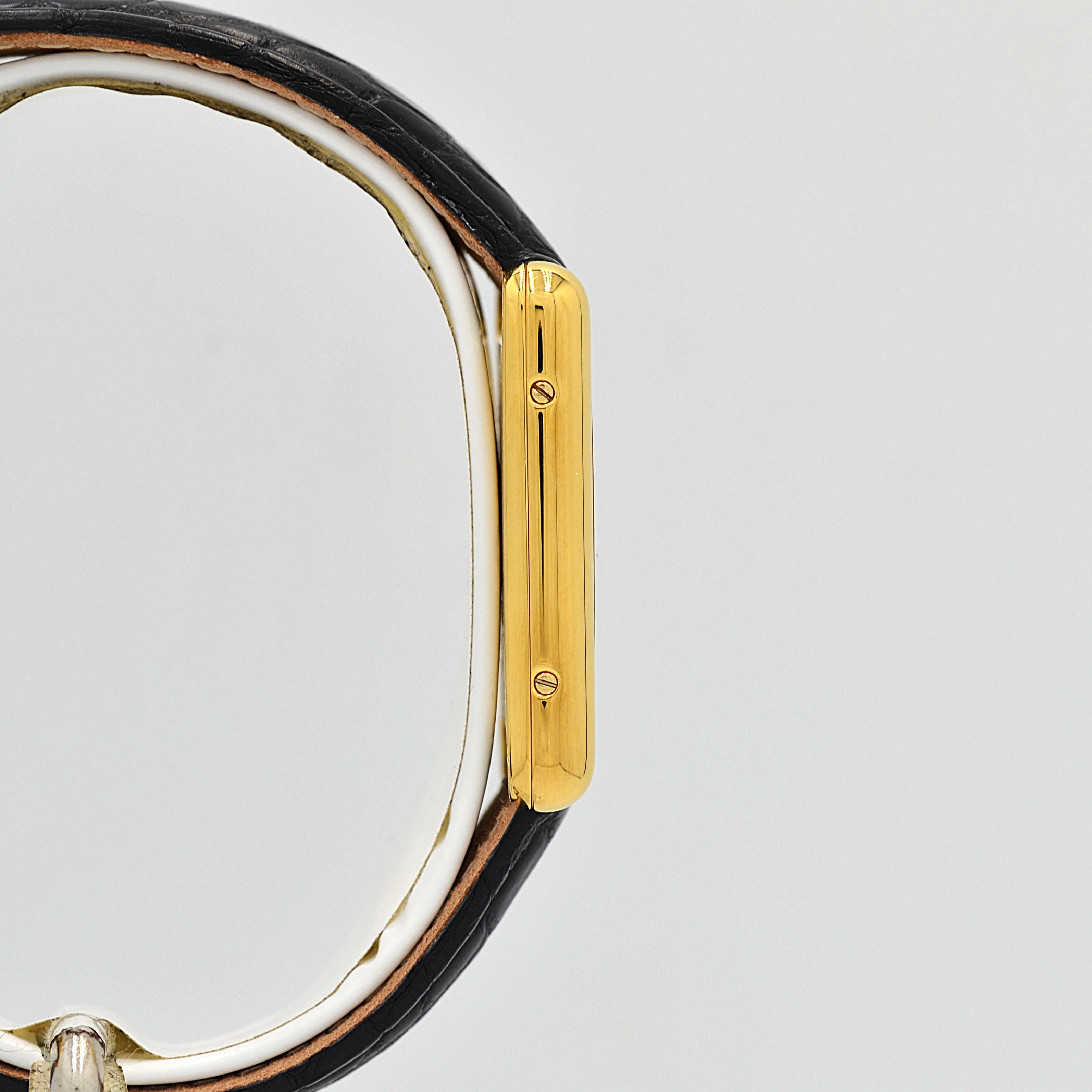 【Cartier】カルティエ マストタンクLM 飛びアラビア文字盤 純正Dバックル付き