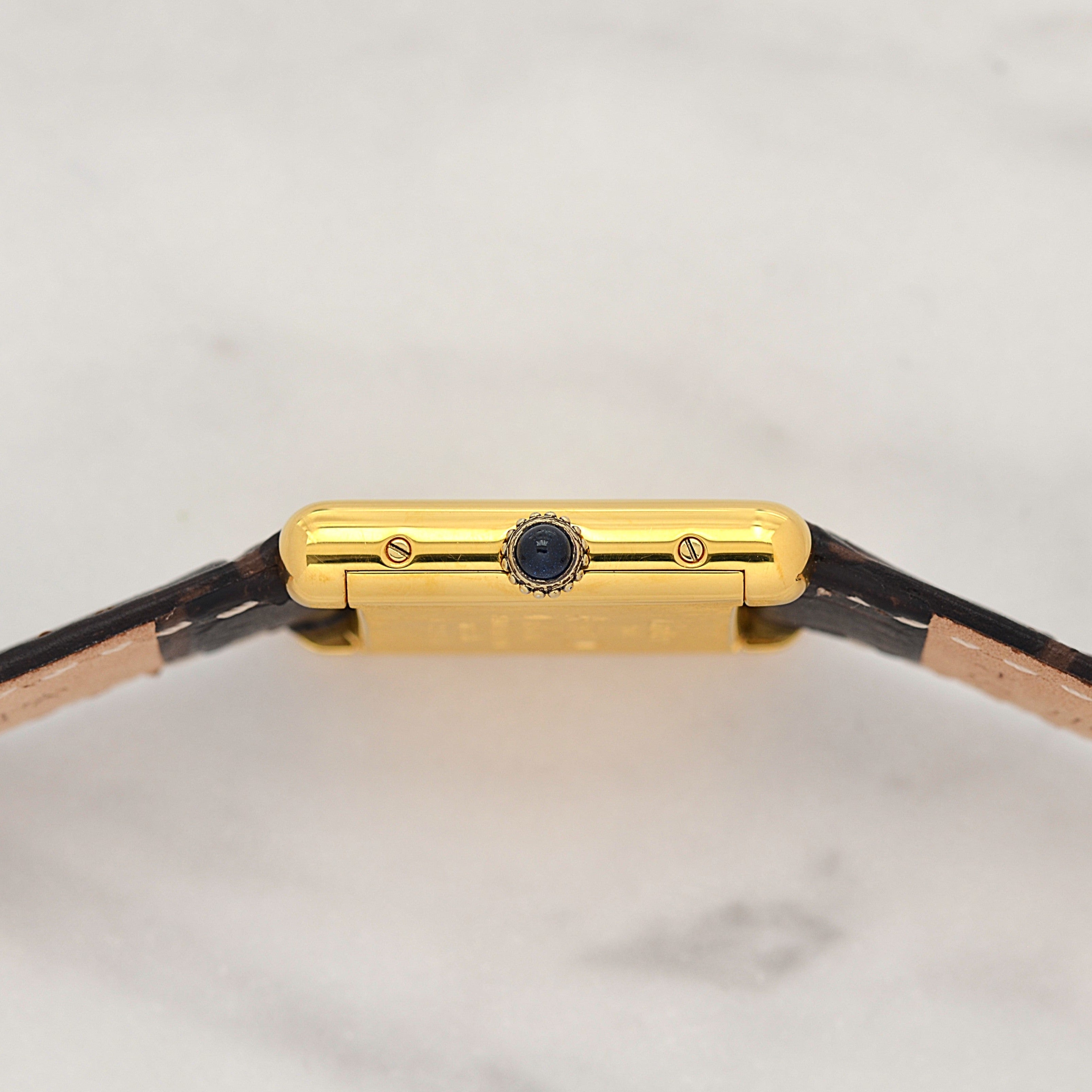 【Cartier】カルティエ マストタンクSM アイボリーローマ 手巻き 純正尾錠付き