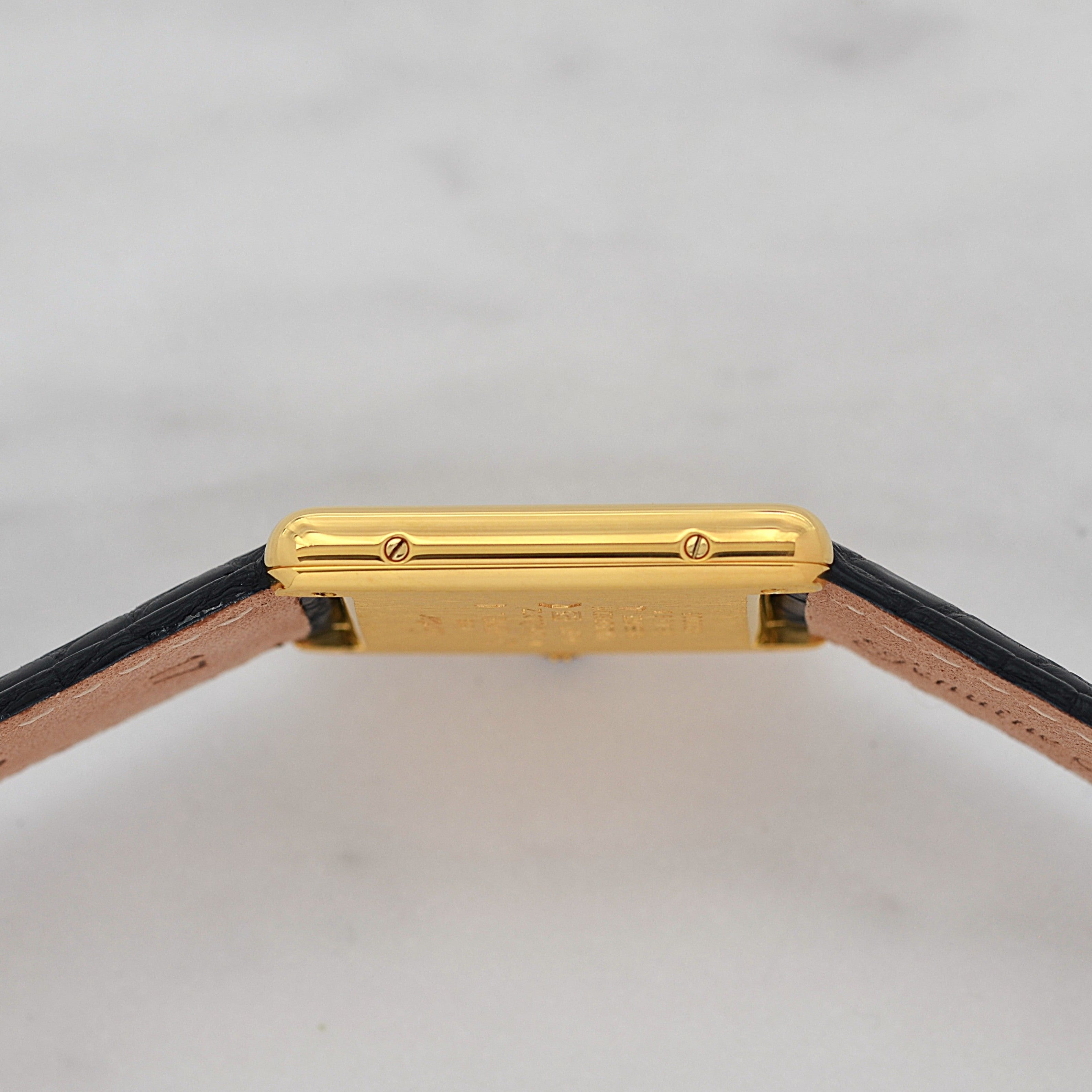 【Cartier】カルティエ マストタンクLM 飛びアラビア文字盤 純正Dバックル付き