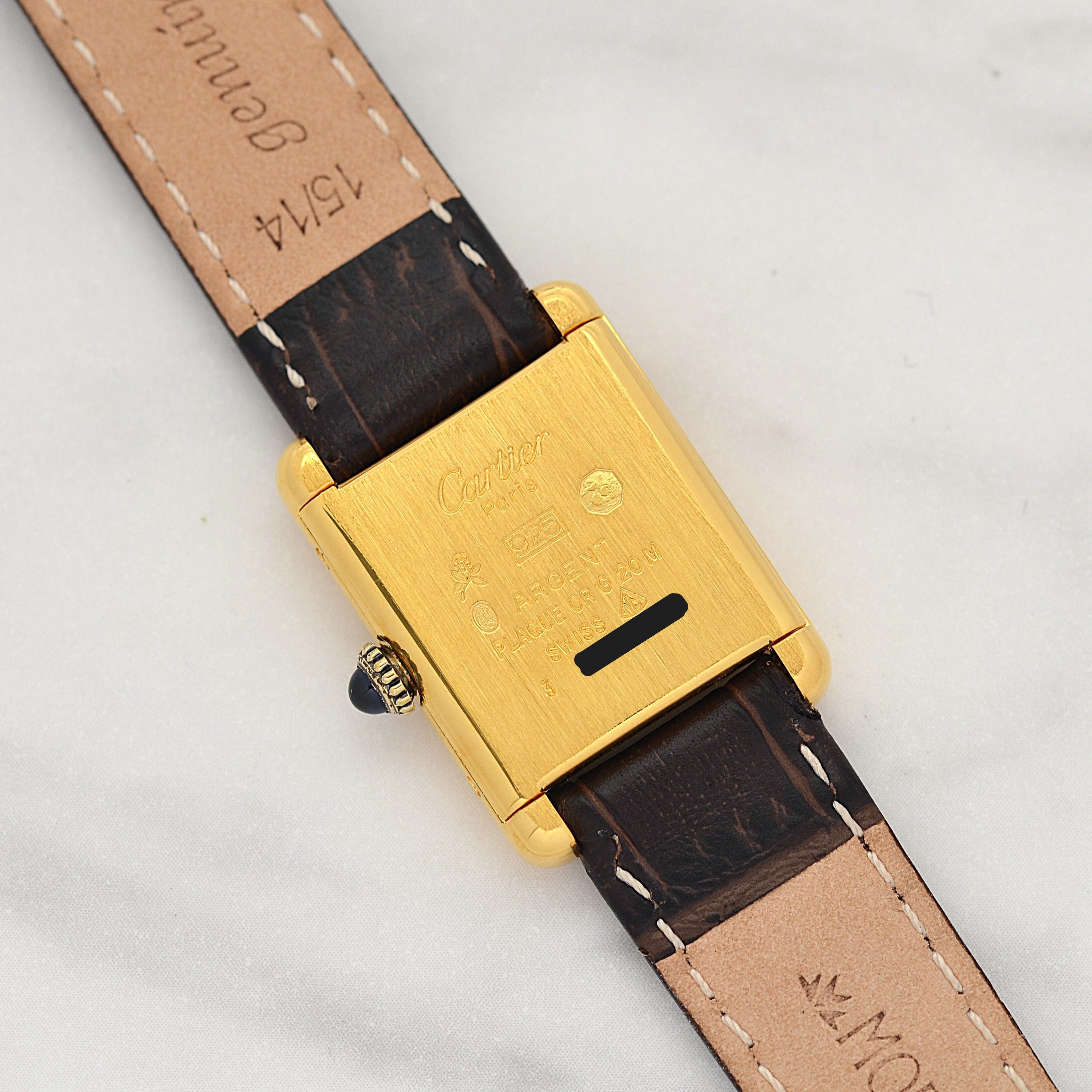 【Cartier】カルティエ マストタンクSM アイボリーローマ 手巻き 純正尾錠付き