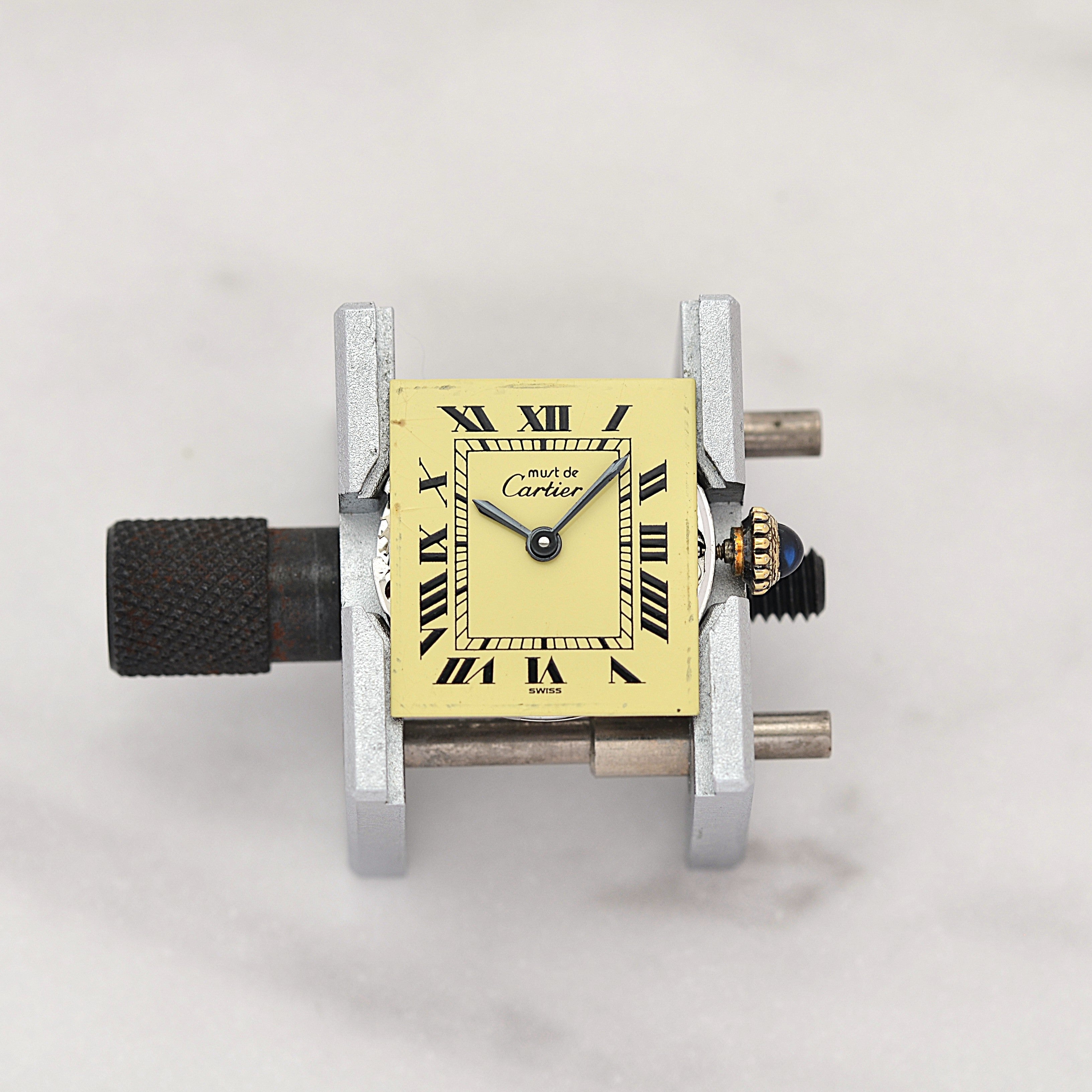 【Cartier】カルティエ マストタンクSM アイボリーローマ 手巻き 純正尾錠付き