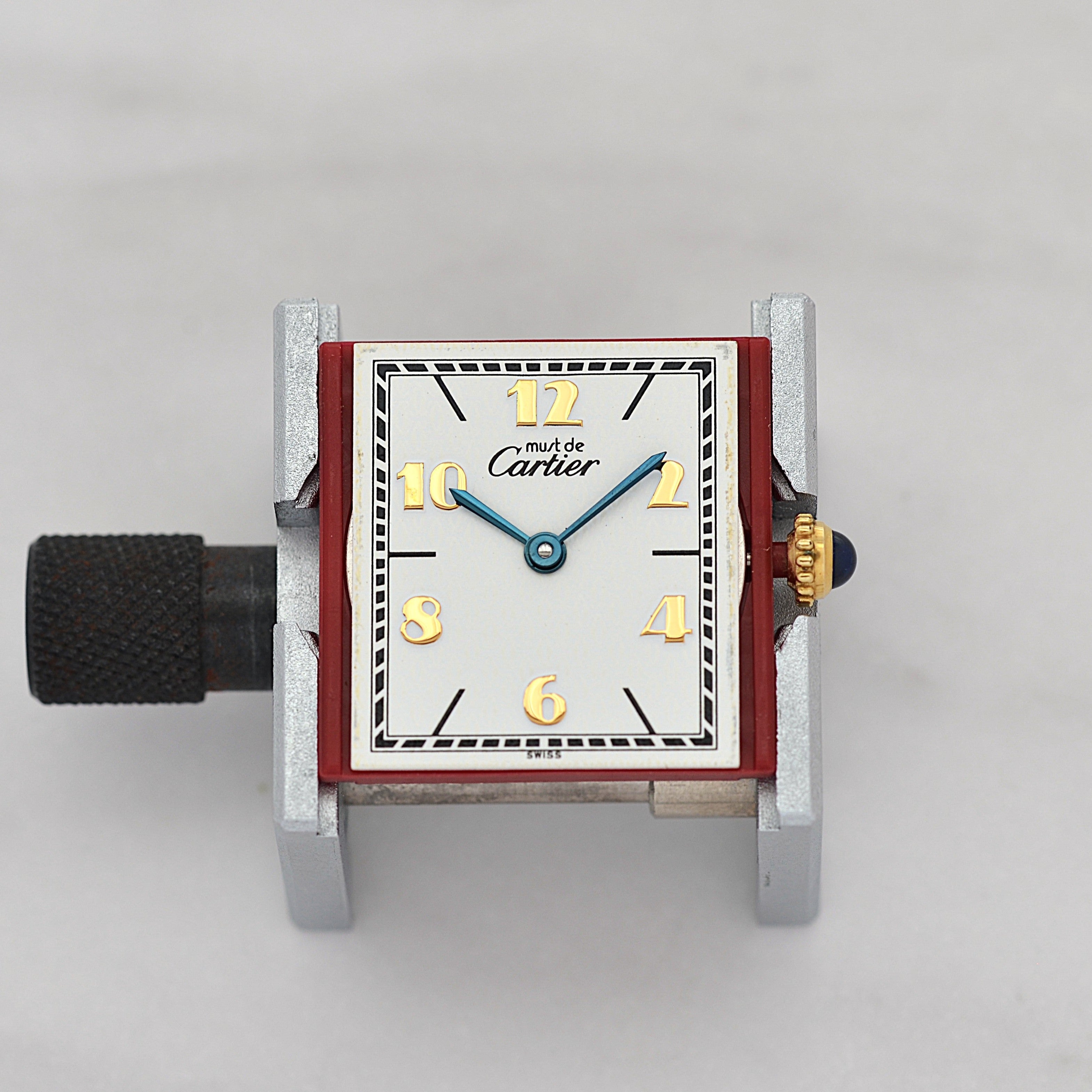 【Cartier】カルティエ マストタンクLM 飛びアラビア文字盤 純正Dバックル付き