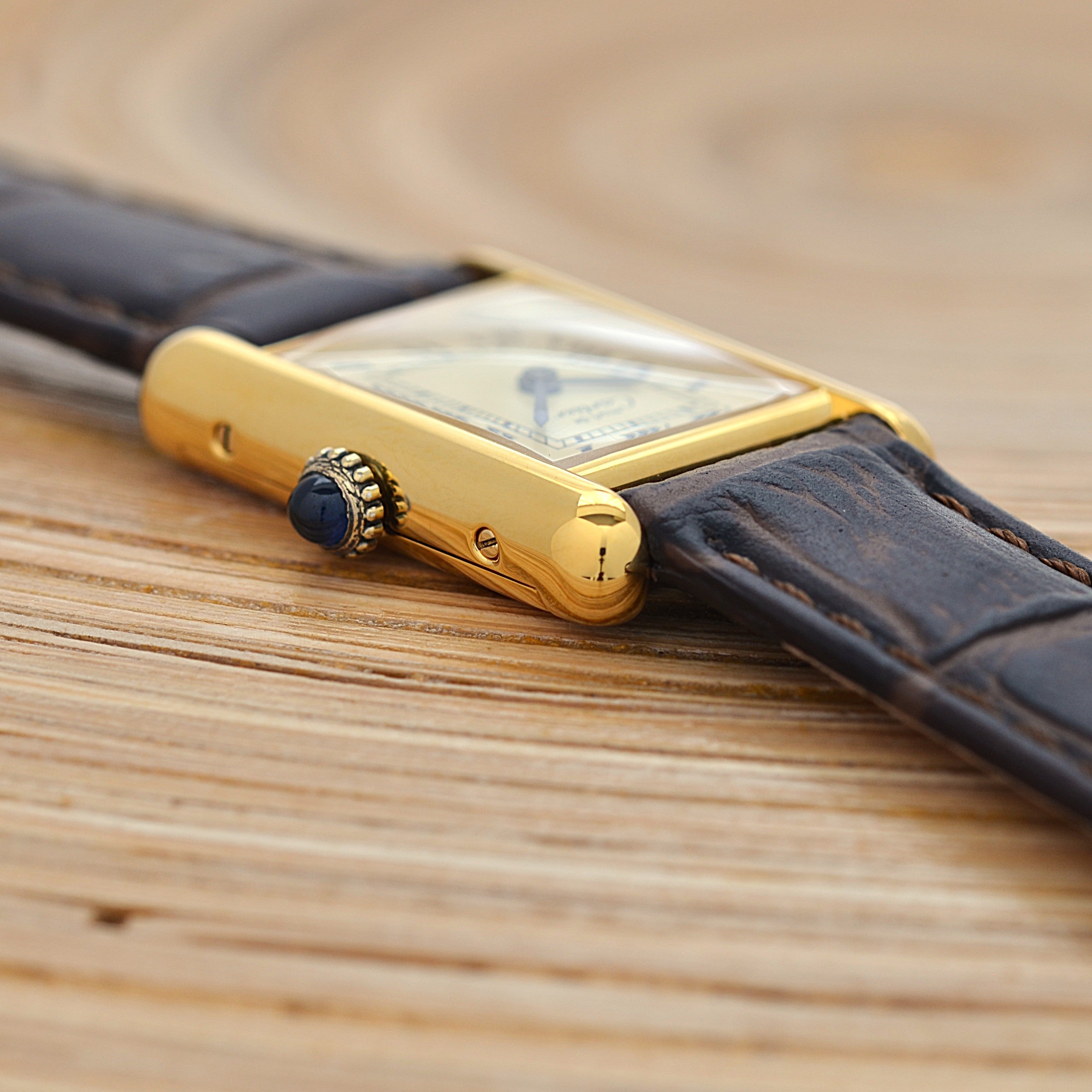 【Cartier】カルティエ マストタンクSM アイボリーローマ 手巻き 純正尾錠付き