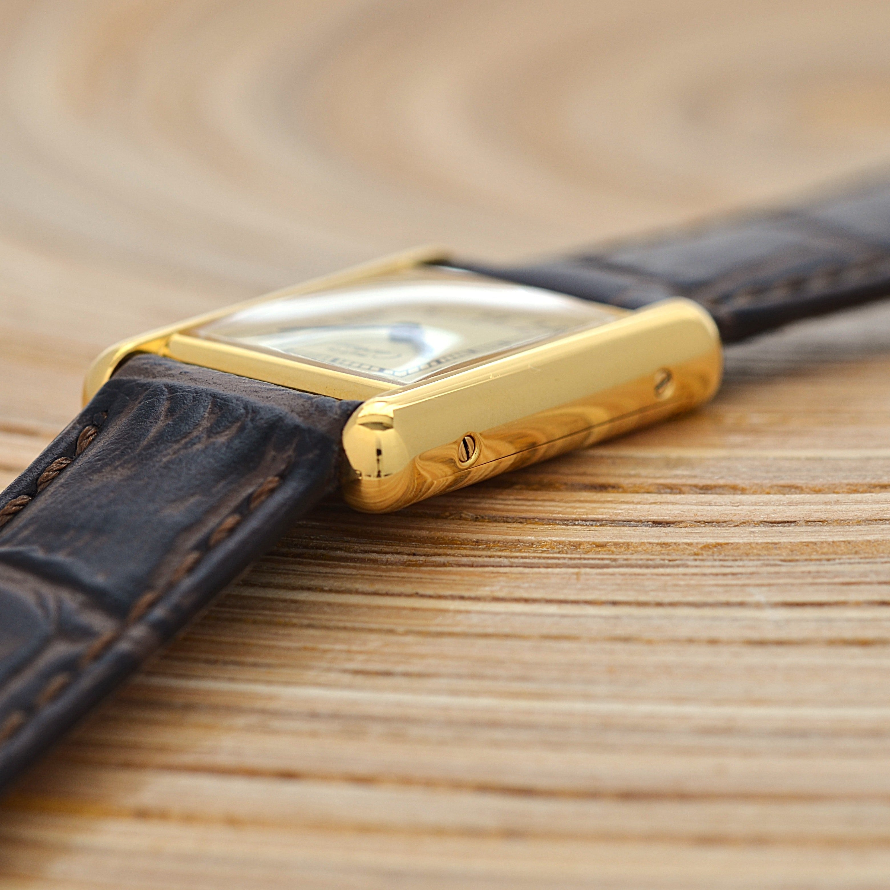 【Cartier】カルティエ マストタンクSM アイボリーローマ 手巻き 純正尾錠付き