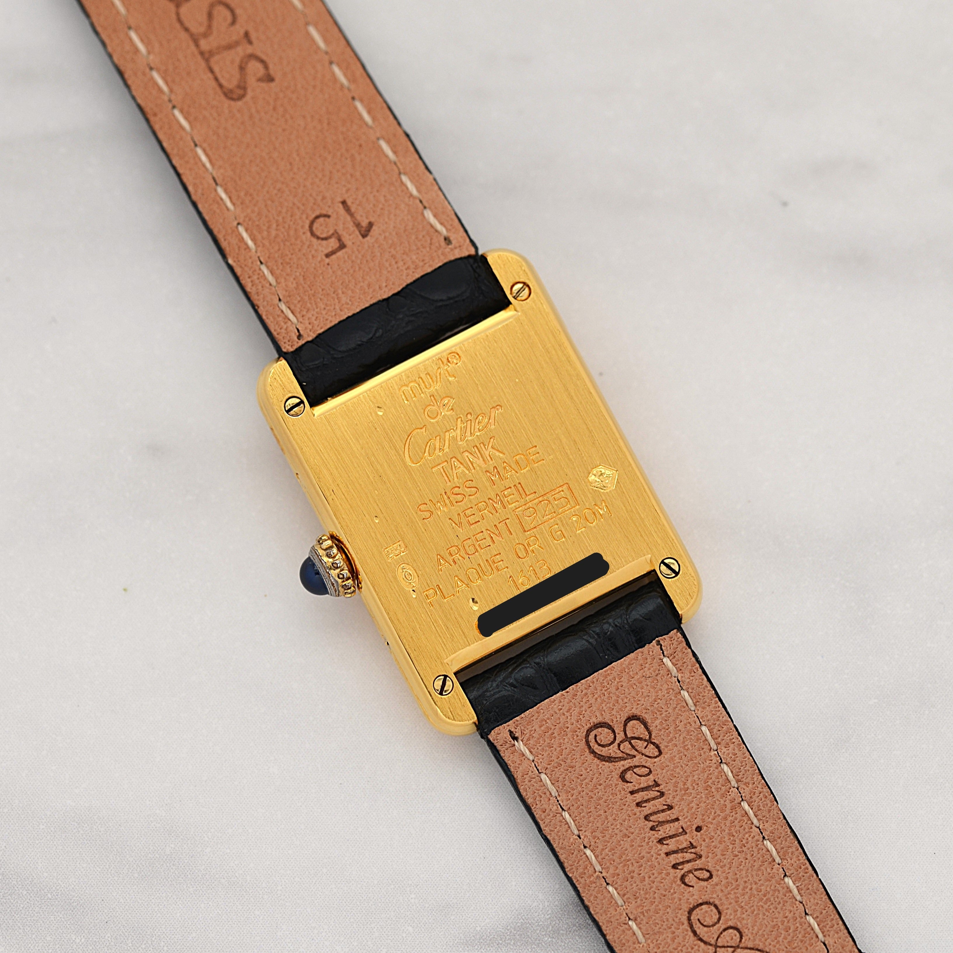 [卡地亞] 卡地亞 Must Tank SM Flying Arabic 腕錶，配真 D 型扣