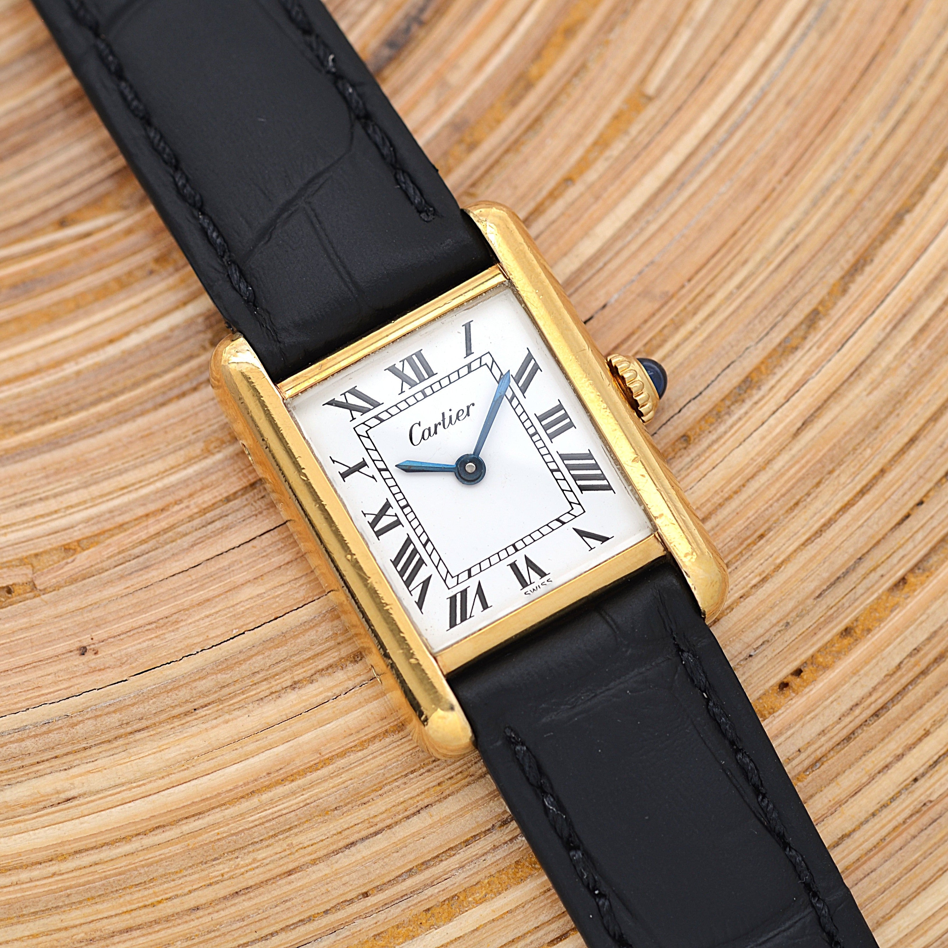 【Cartier】カルティエ プレマストタンクSM 手巻き 欧州仕様 純正尾錠付き