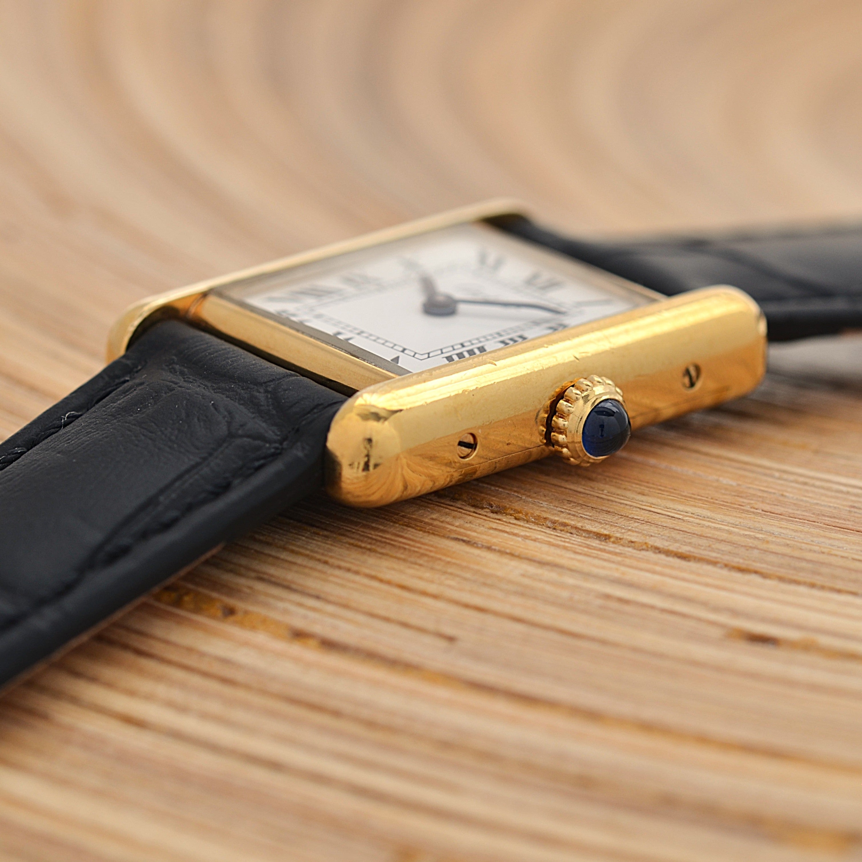 【Cartier】カルティエ プレマストタンクSM 手巻き 欧州仕様 純正尾錠付き