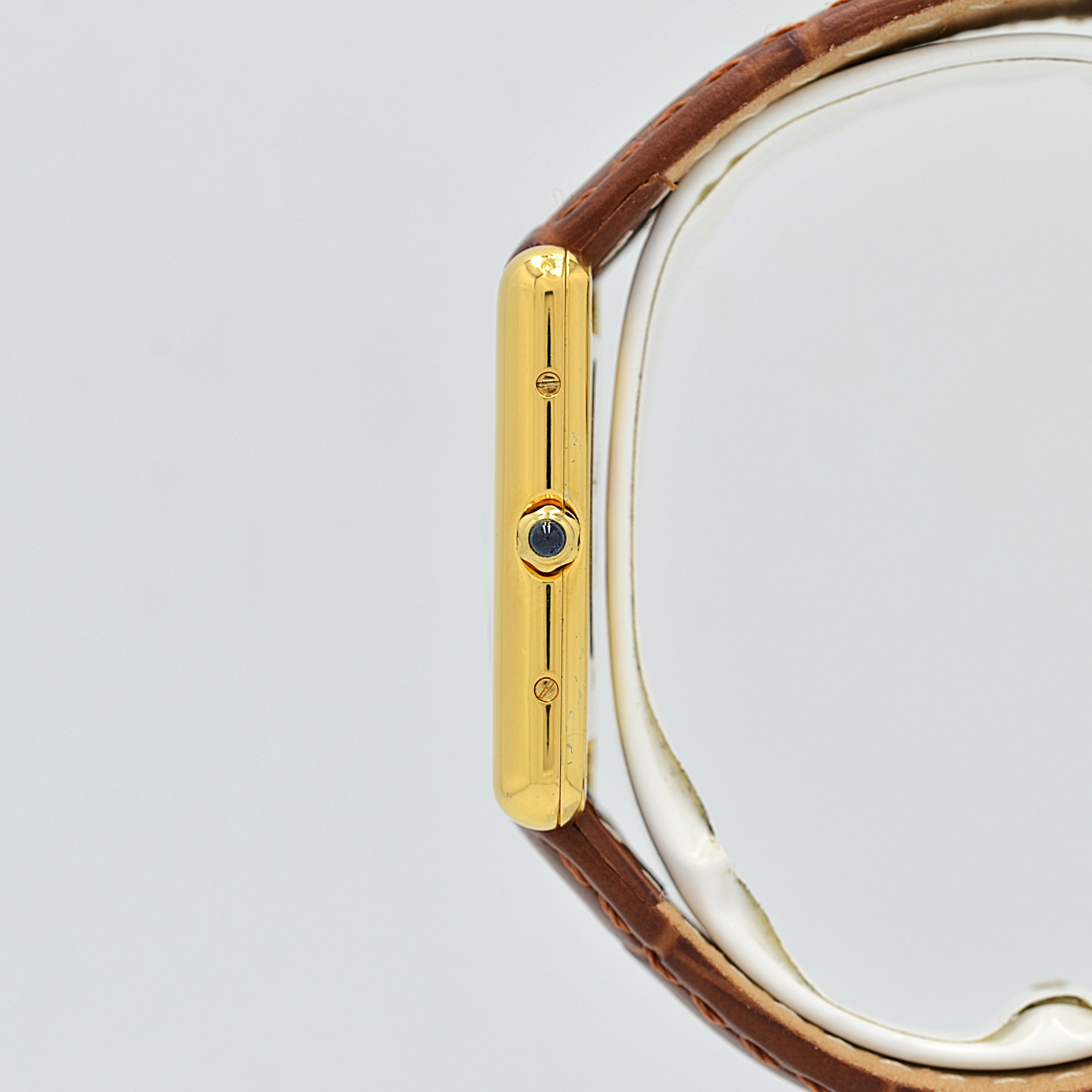 【Cartier】カルティエ マストタンクLM シャンパンローマQZ 純正尾錠付き カルティエコンプリートサービス済み