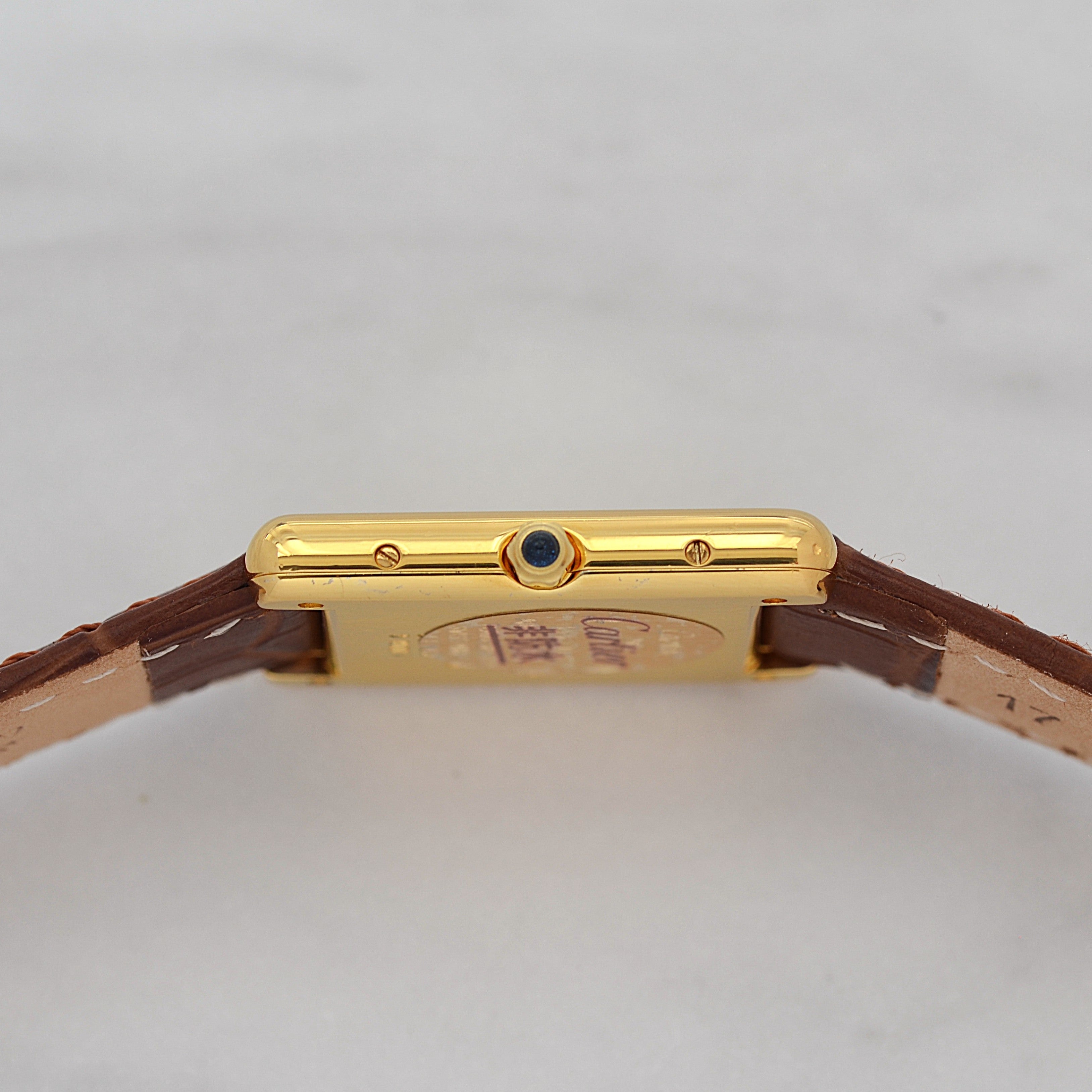 【Cartier】カルティエ マストタンクLM シャンパンローマQZ 純正尾錠付き カルティエコンプリートサービス済み