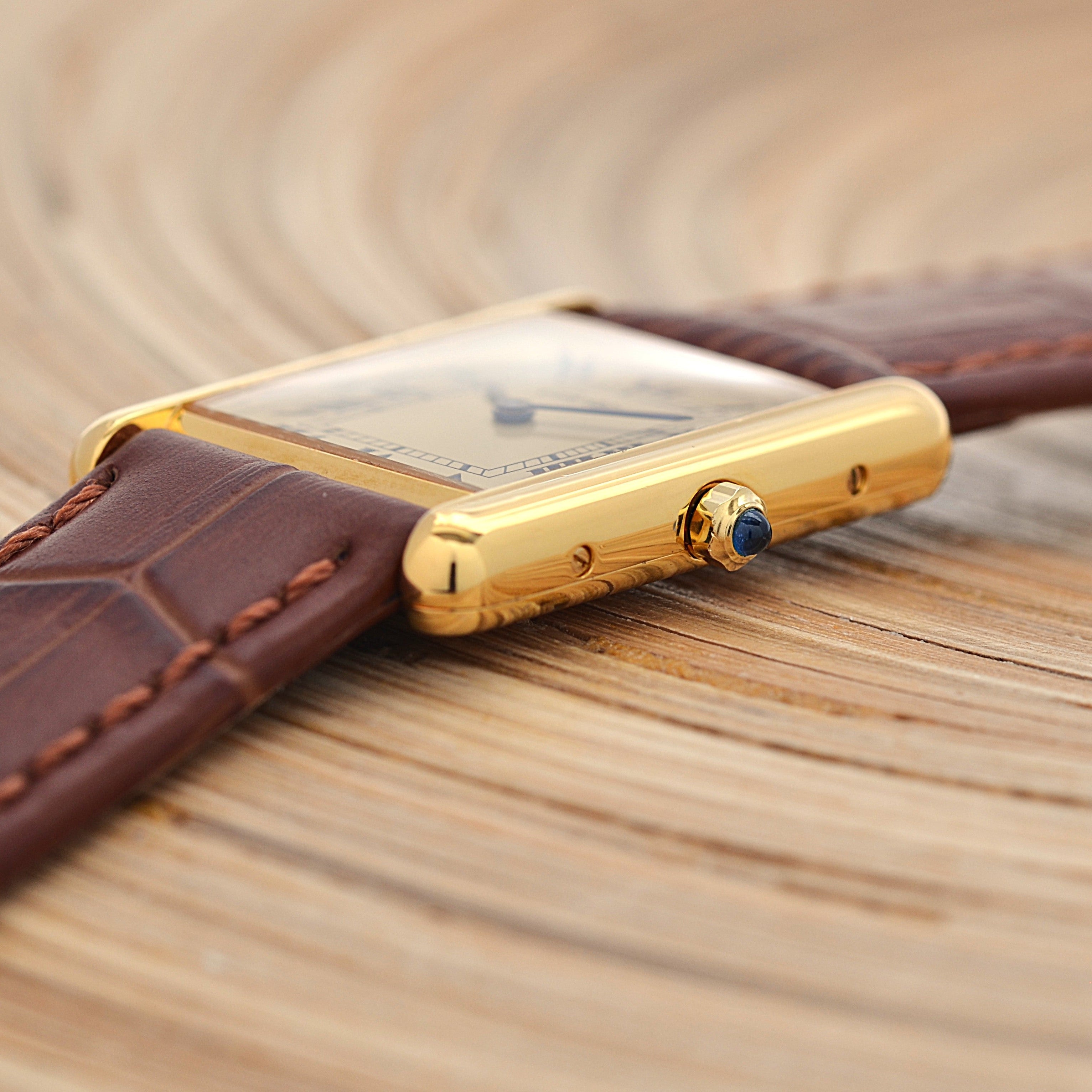 【Cartier】カルティエ マストタンクLM シャンパンローマQZ 純正尾錠付き カルティエコンプリートサービス済み