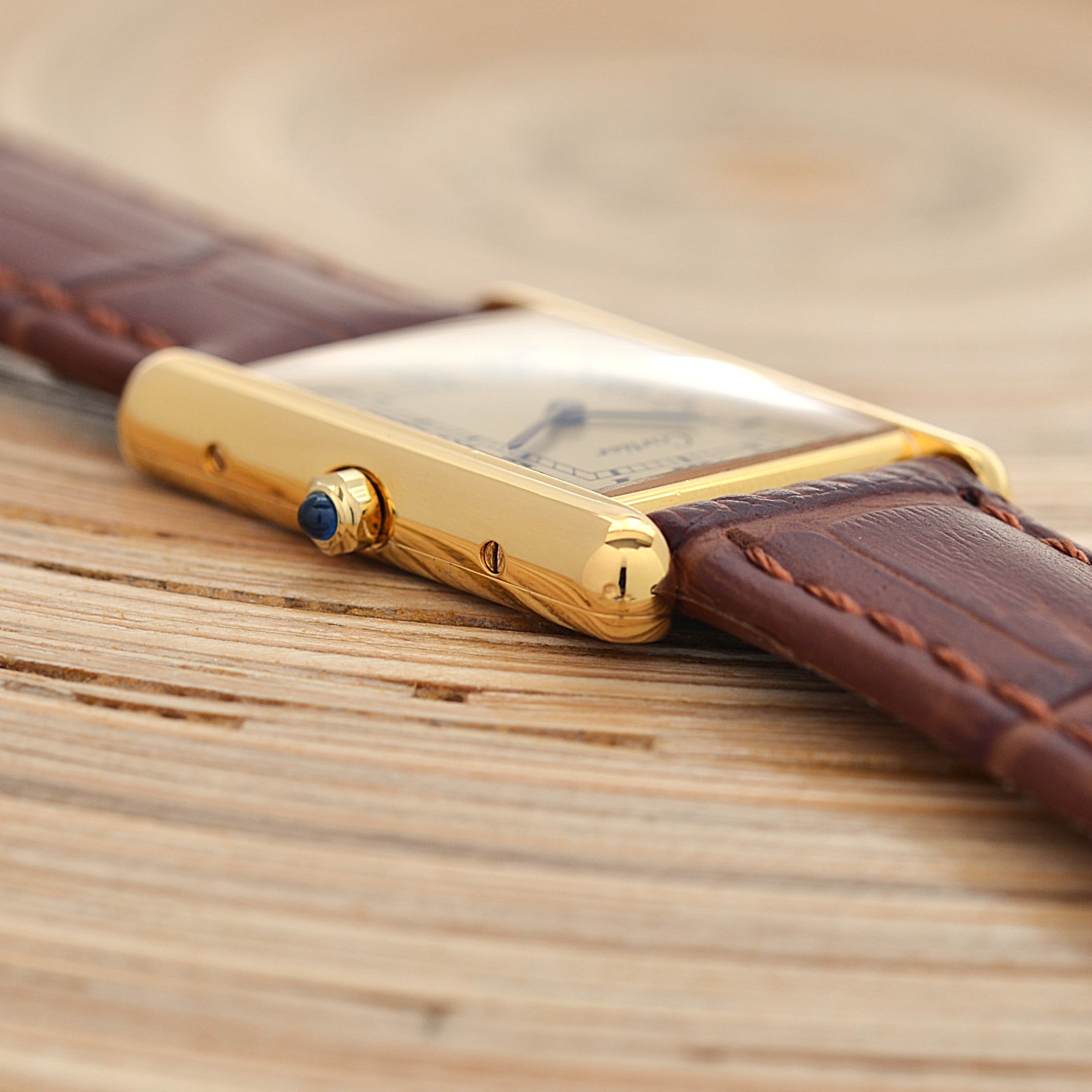 【Cartier】カルティエ マストタンクLM シャンパンローマQZ 純正尾錠付き カルティエコンプリートサービス済み