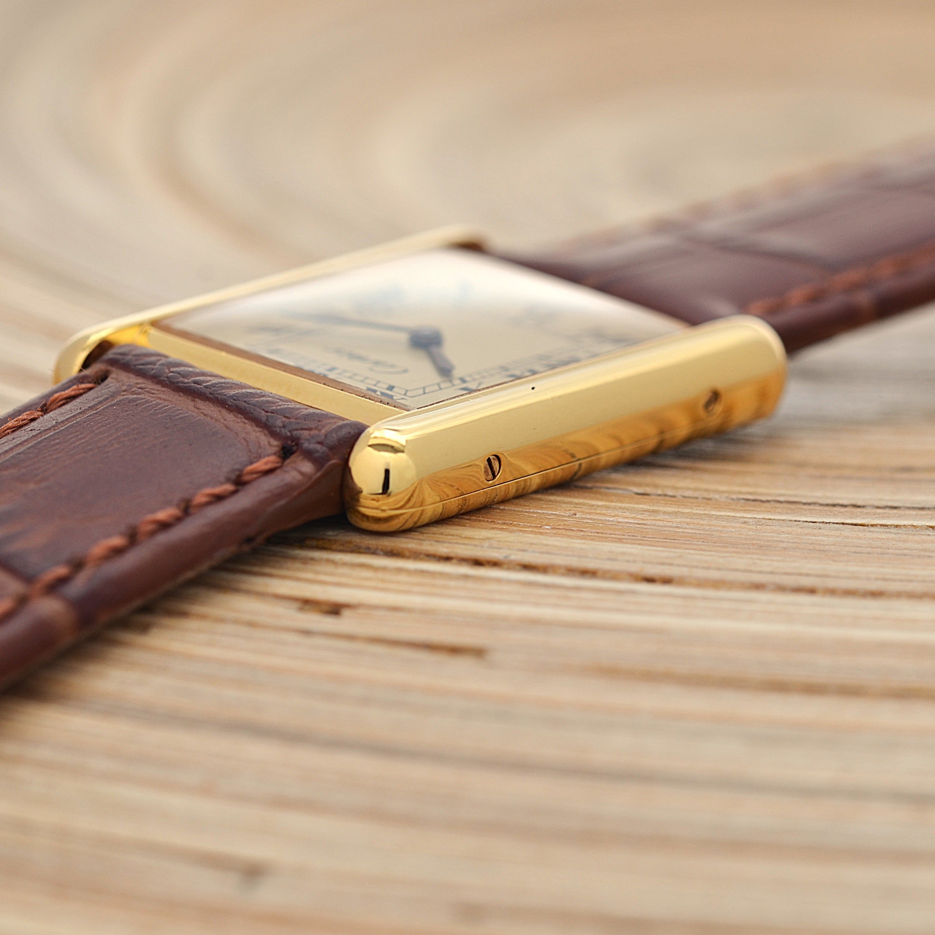 【Cartier】カルティエ マストタンクLM シャンパンローマQZ 純正尾錠付き カルティエコンプリートサービス済み