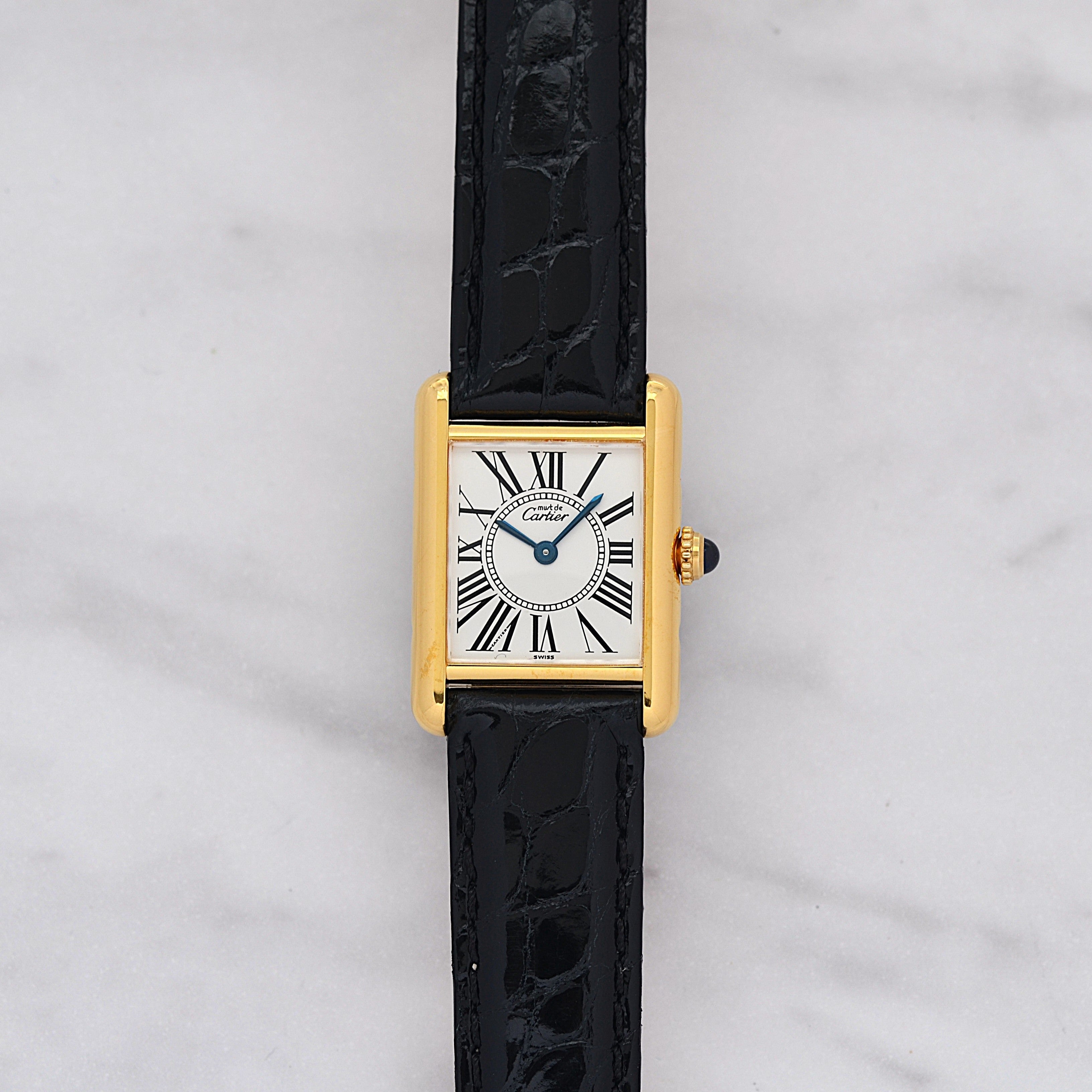 【Cartier】カルティエ マストタンクSM オパラン 純正Dバックル付き