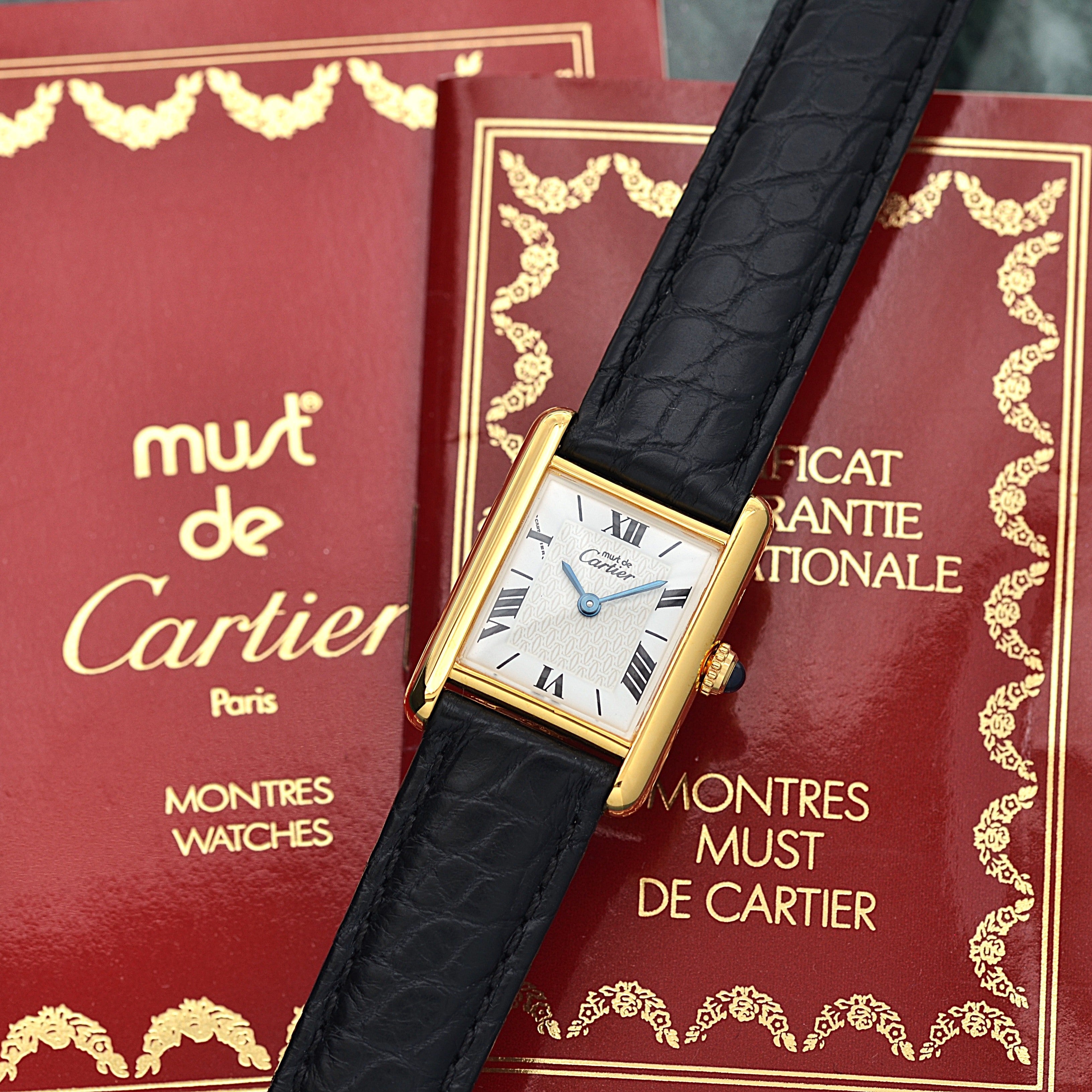 【Cartier】カルティエ マストタンクSM 飛びローマ 付属品完備