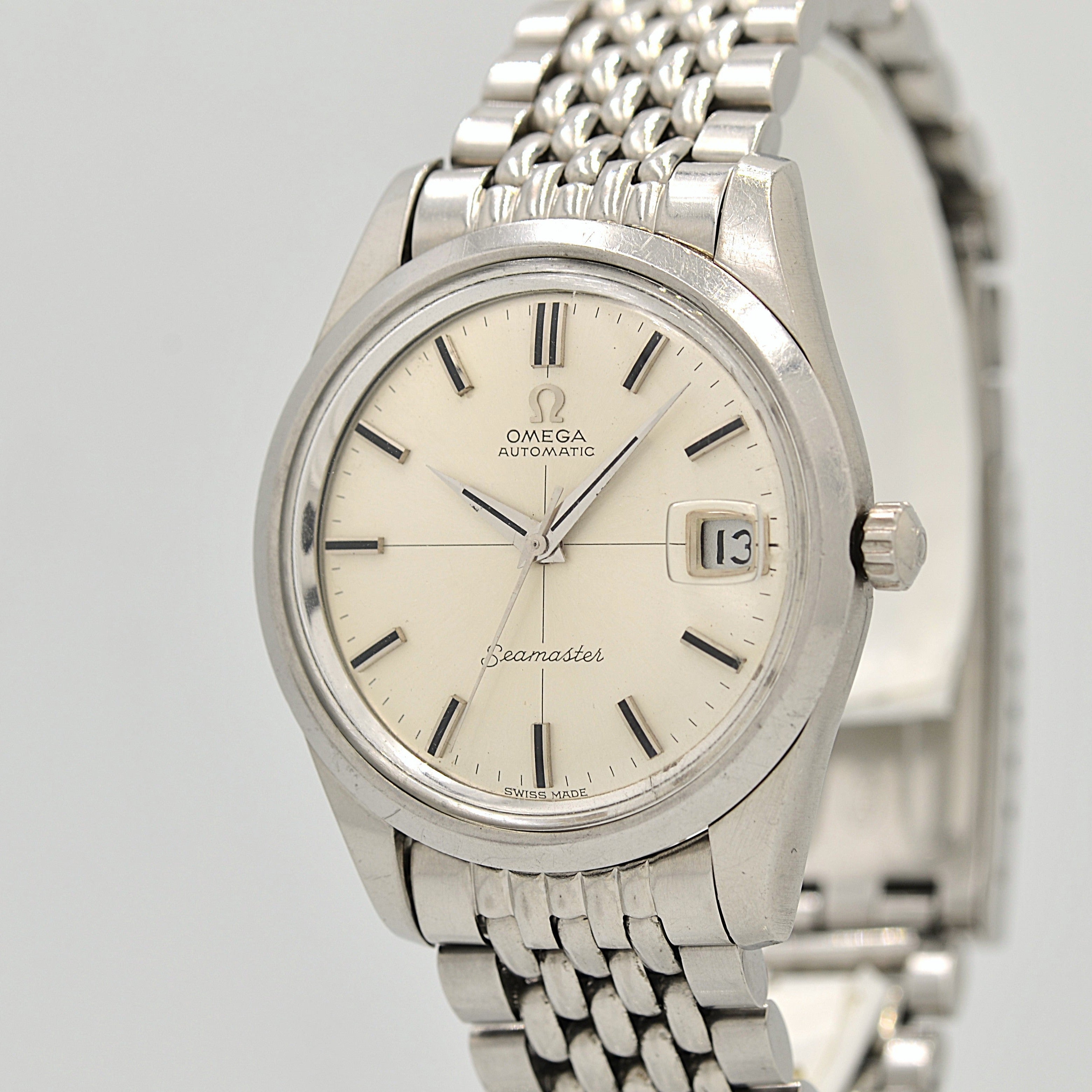 [OMEGA] Omega Seamaster Date Stainless Steel Crossline Cal. 565