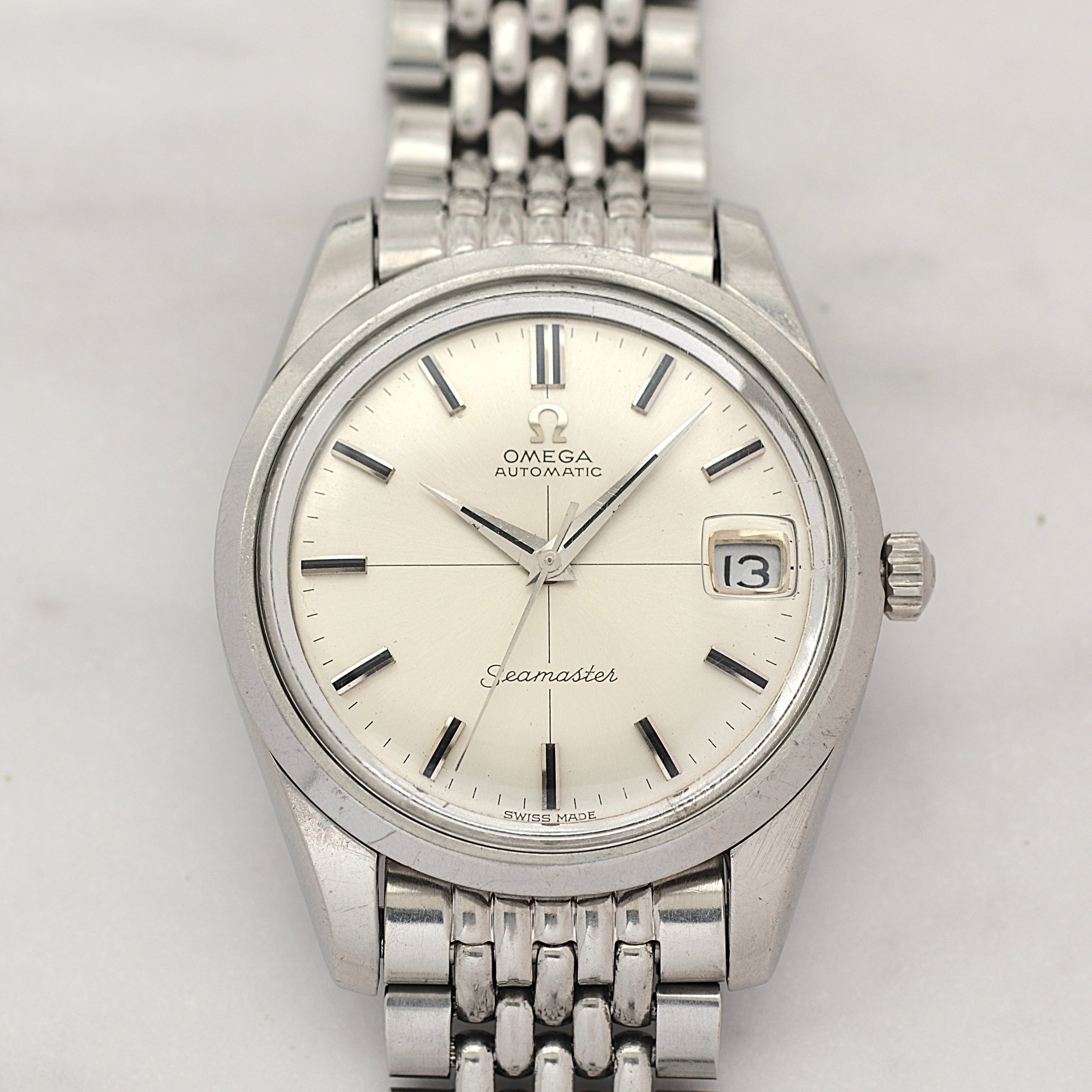 [OMEGA] Omega Seamaster Date Stainless Steel Crossline Cal. 565