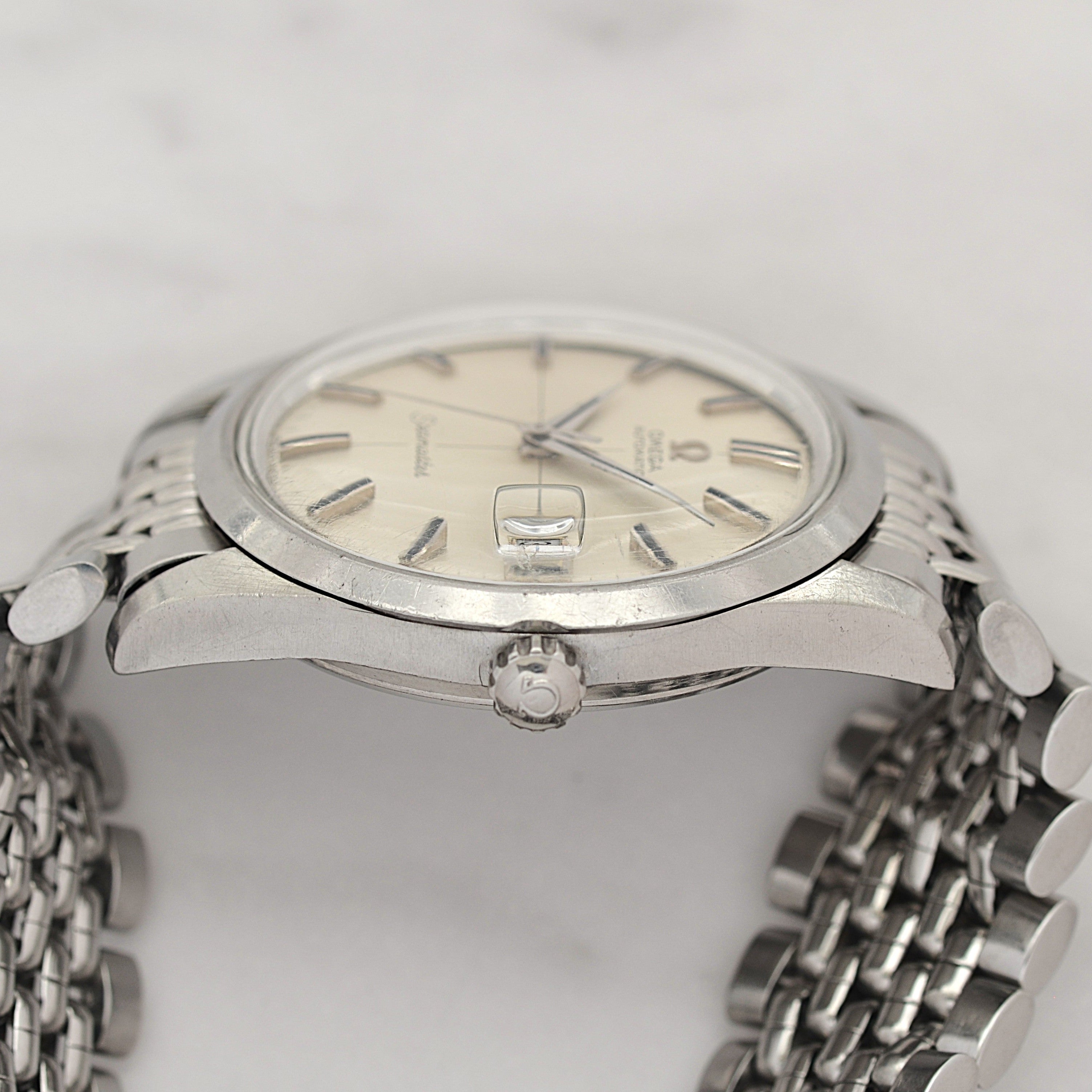 [OMEGA] Omega Seamaster Date Stainless Steel Crossline Cal. 565