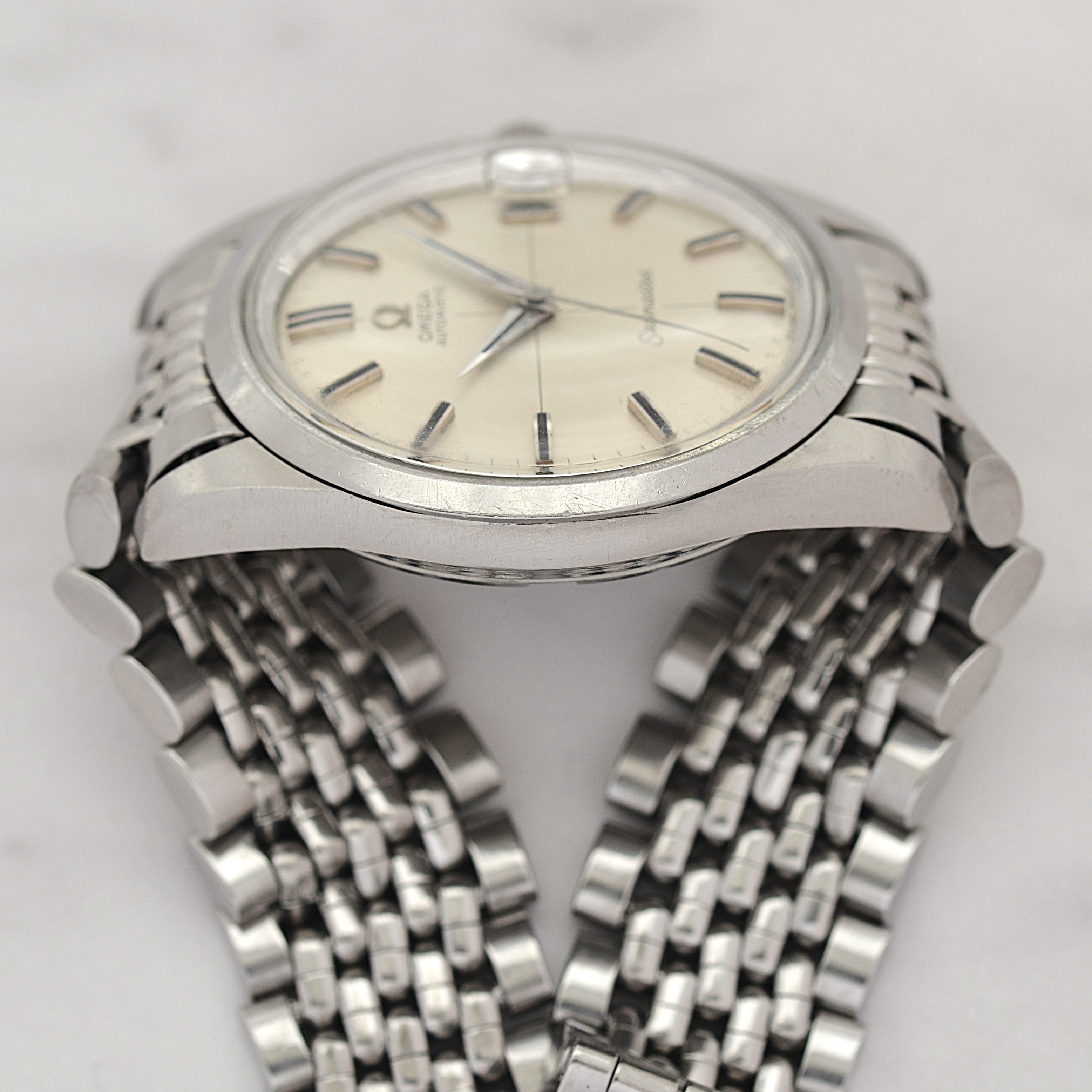 [OMEGA] Omega Seamaster Date Stainless Steel Crossline Cal. 565