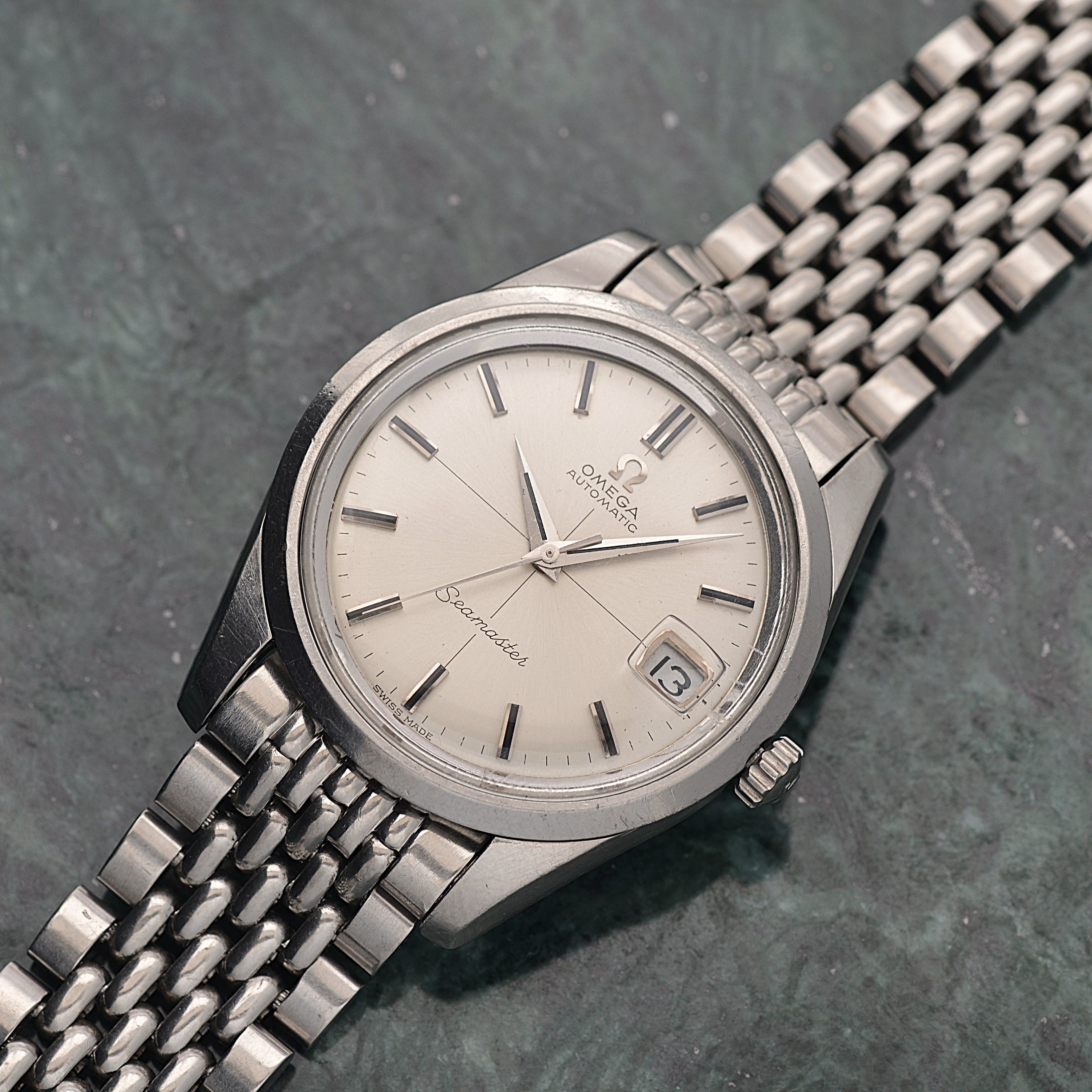 [OMEGA] Omega Seamaster Date Stainless Steel Crossline Cal. 565