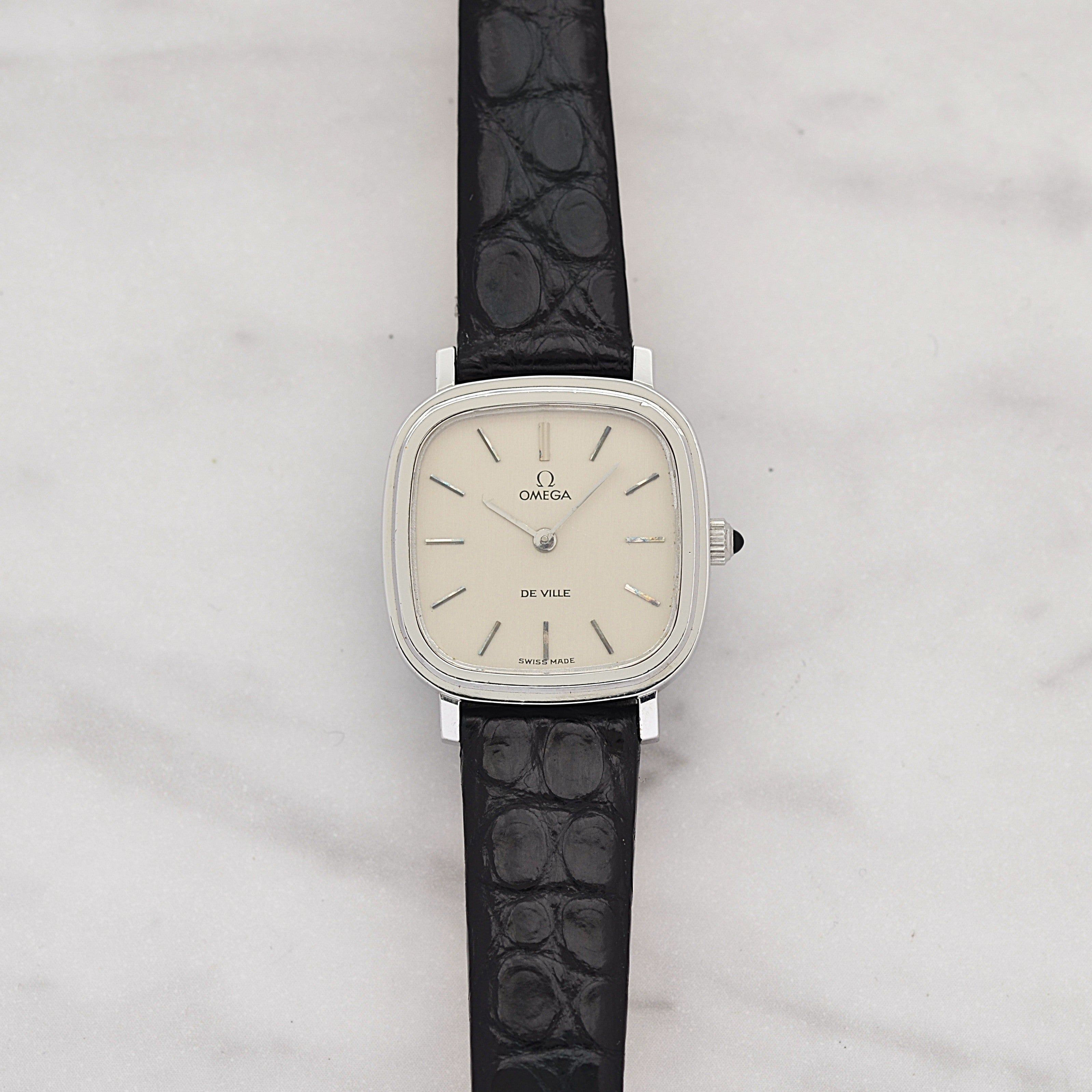 [OMEGA] Omega De Ville WGP Square Silver Deadstock with Genuine Buckle