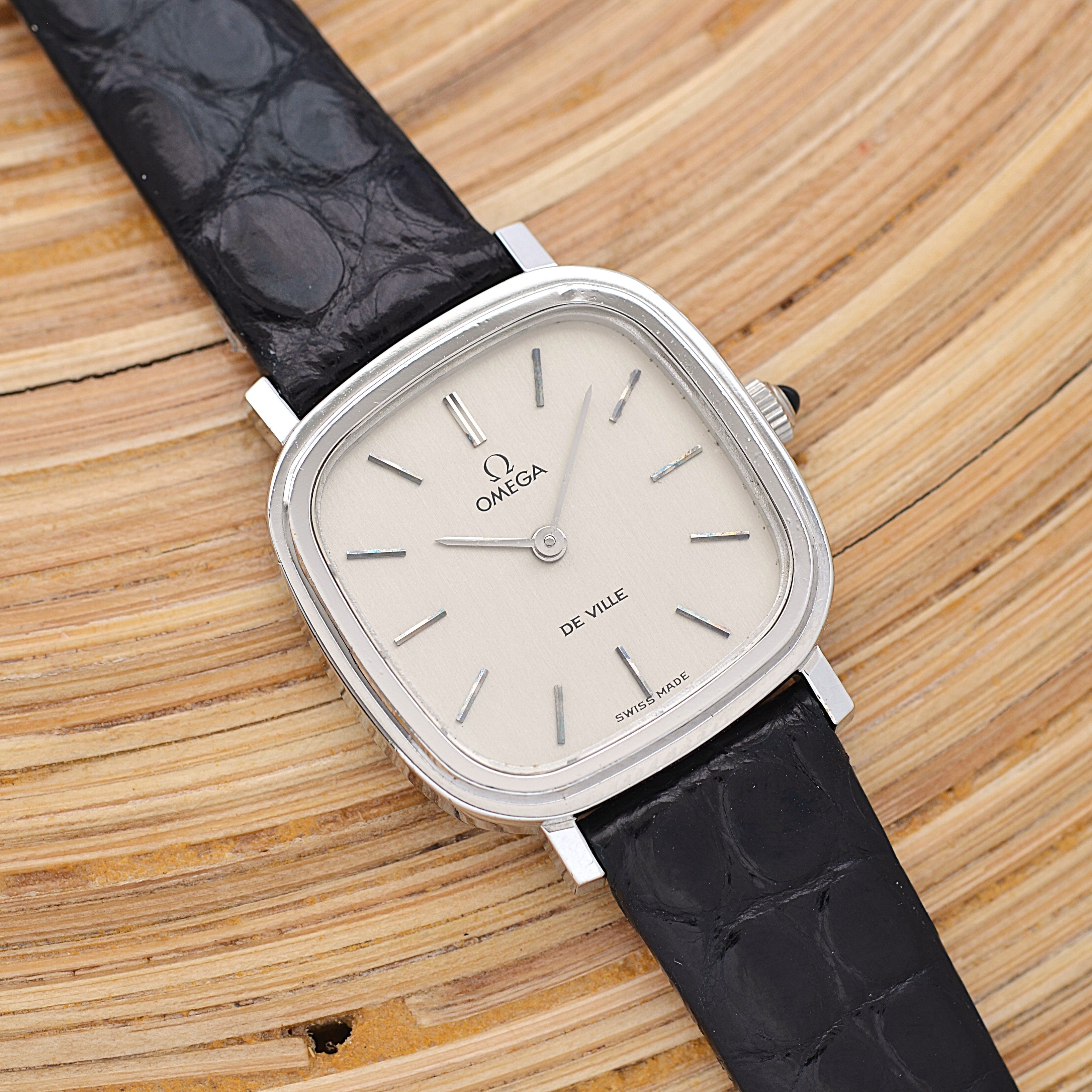 [OMEGA] Omega De Ville WGP Square Silver Deadstock with Genuine Buckle