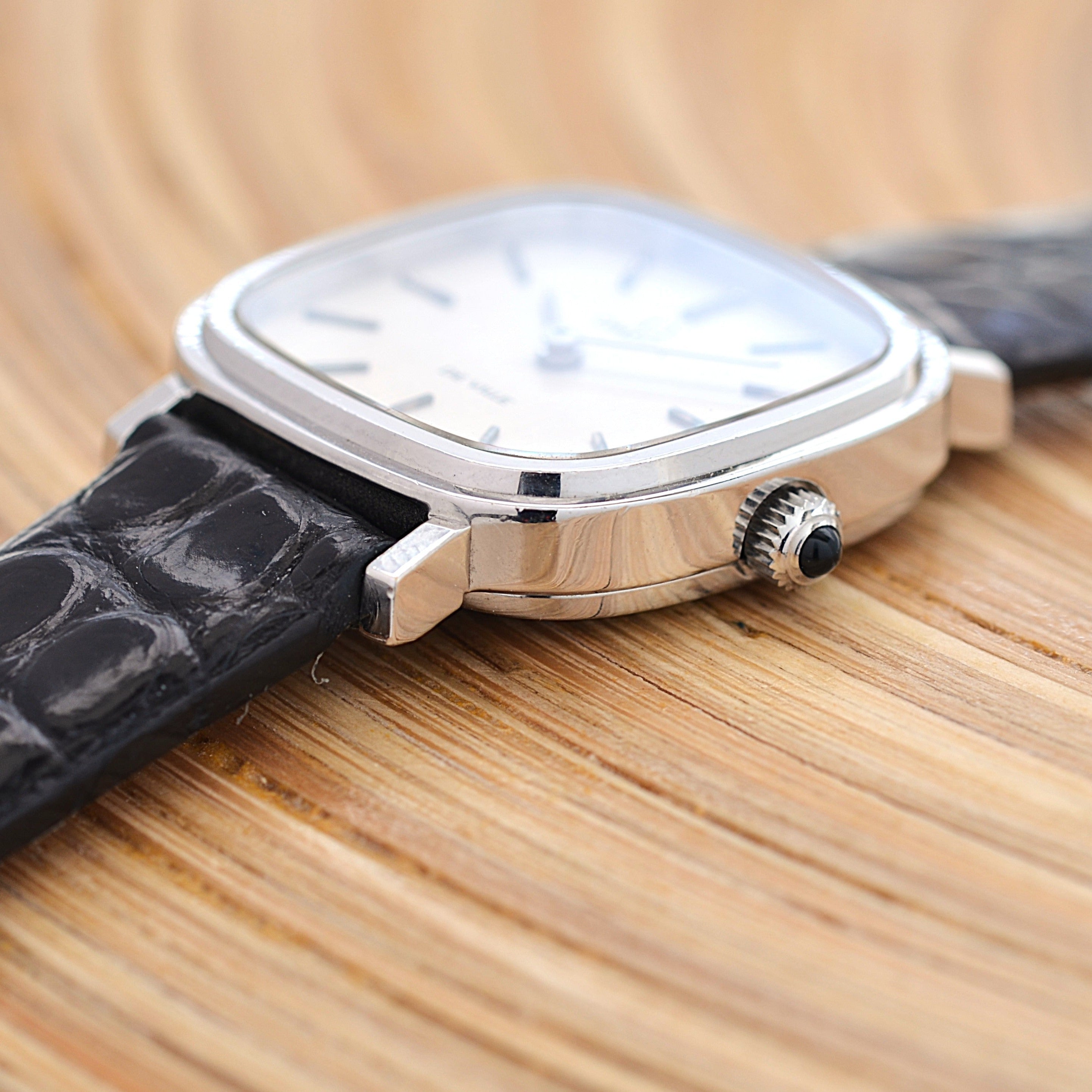 [OMEGA] Omega De Ville WGP Square Silver Deadstock with Genuine Buckle