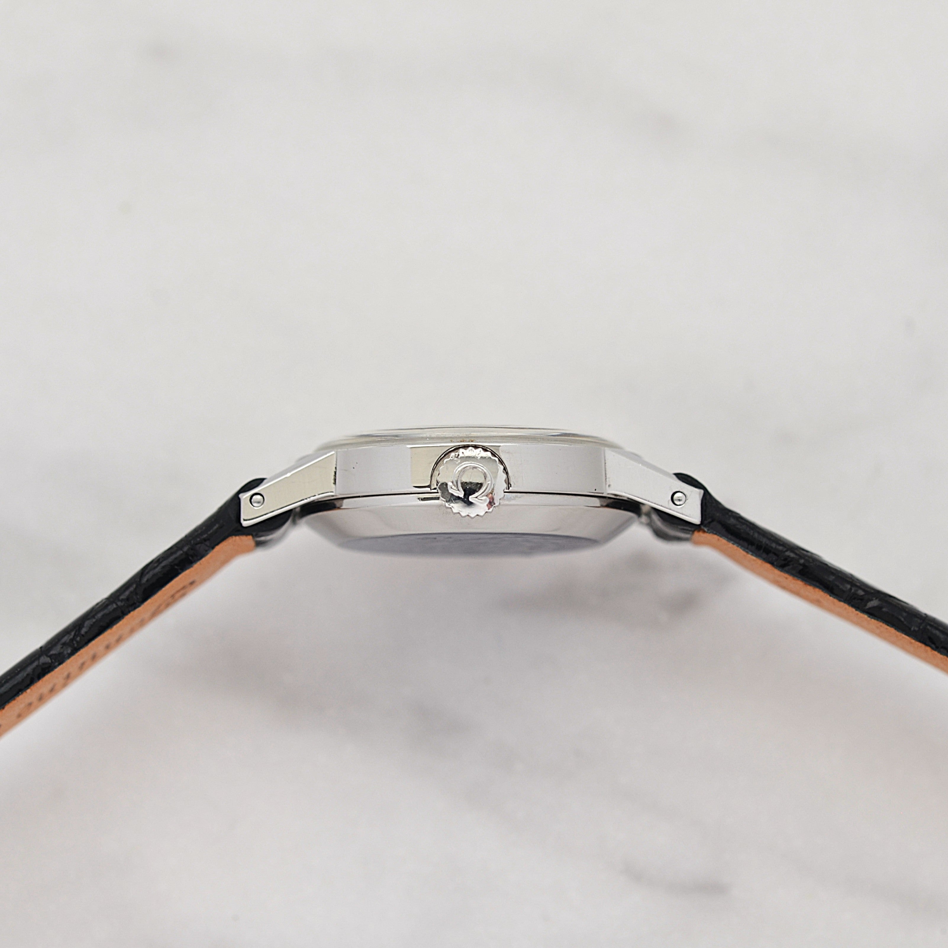 [OMEGA] Omega Geneva Stainless Steel Round White Arabic Deadstock with Genuine Buckle