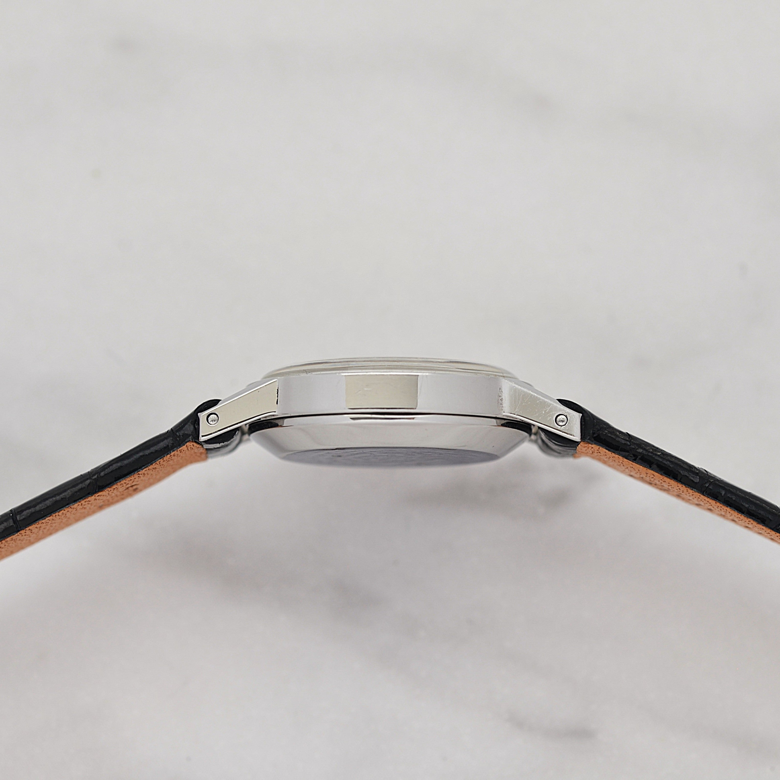 [OMEGA] Omega Geneva Stainless Steel Round White Arabic Deadstock with Genuine Buckle