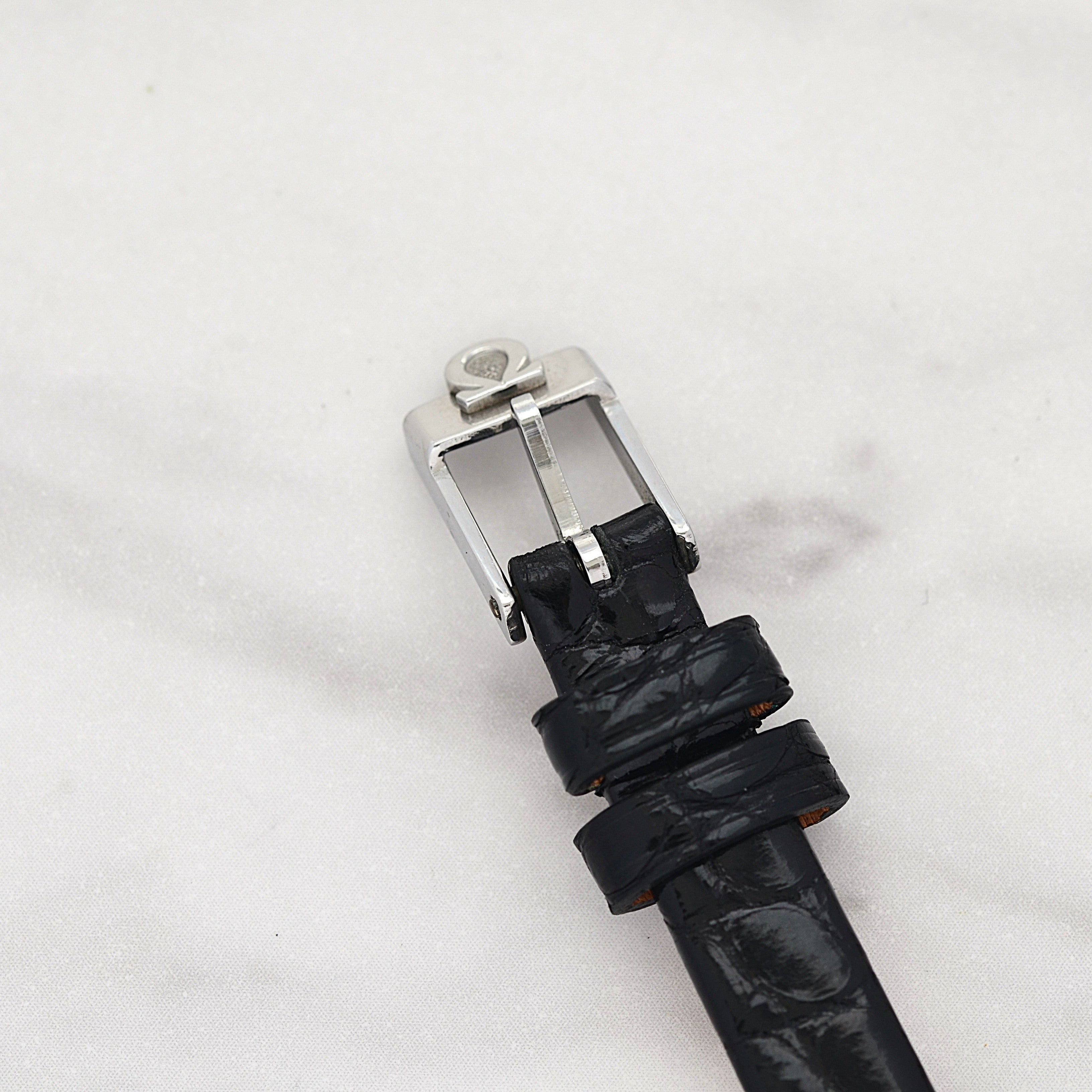 [OMEGA] Omega Geneva Stainless Steel Round White Arabic Deadstock with Genuine Buckle