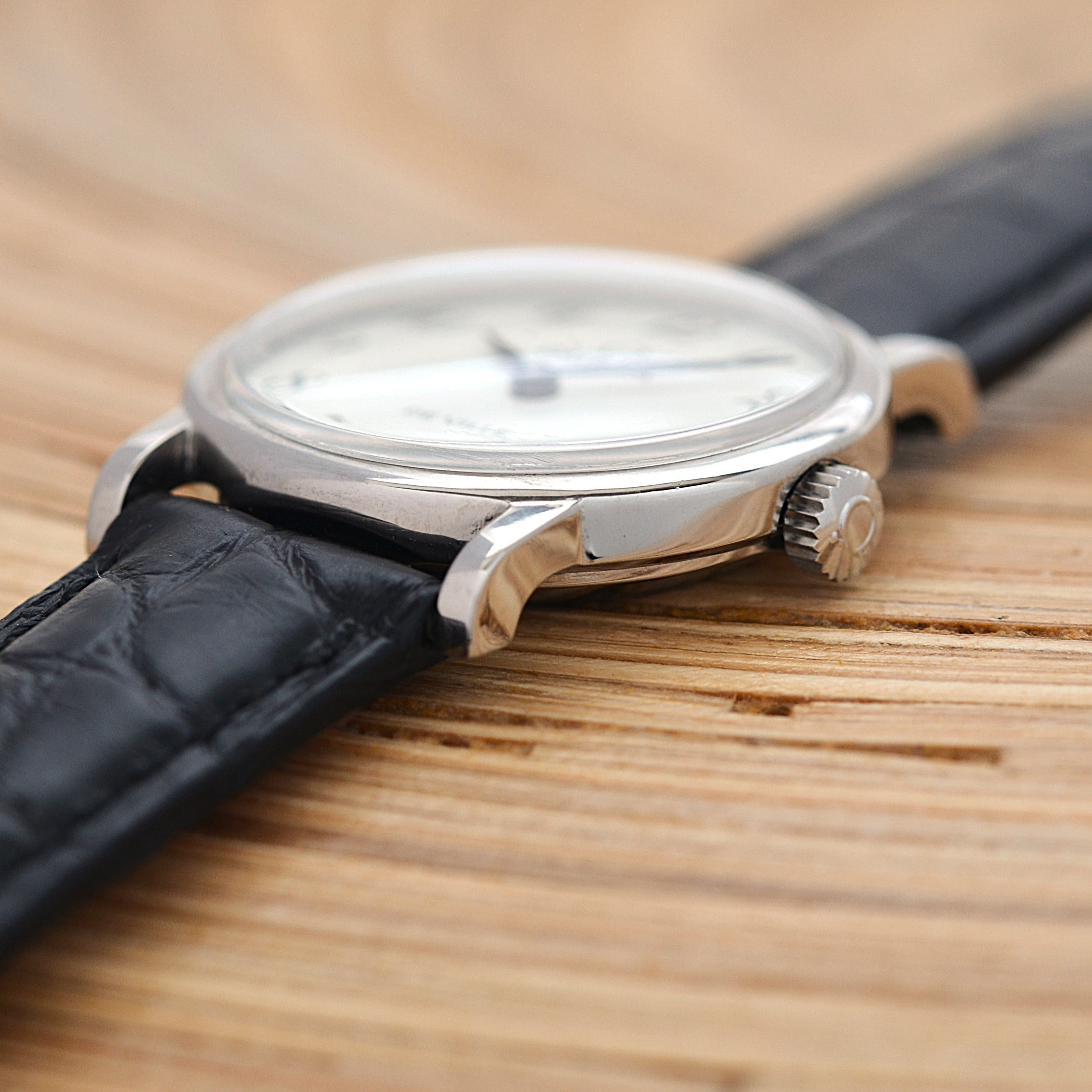 【OMEGA】オメガ デヴィル SS ラウンド White Arabic 純正尾錠付き