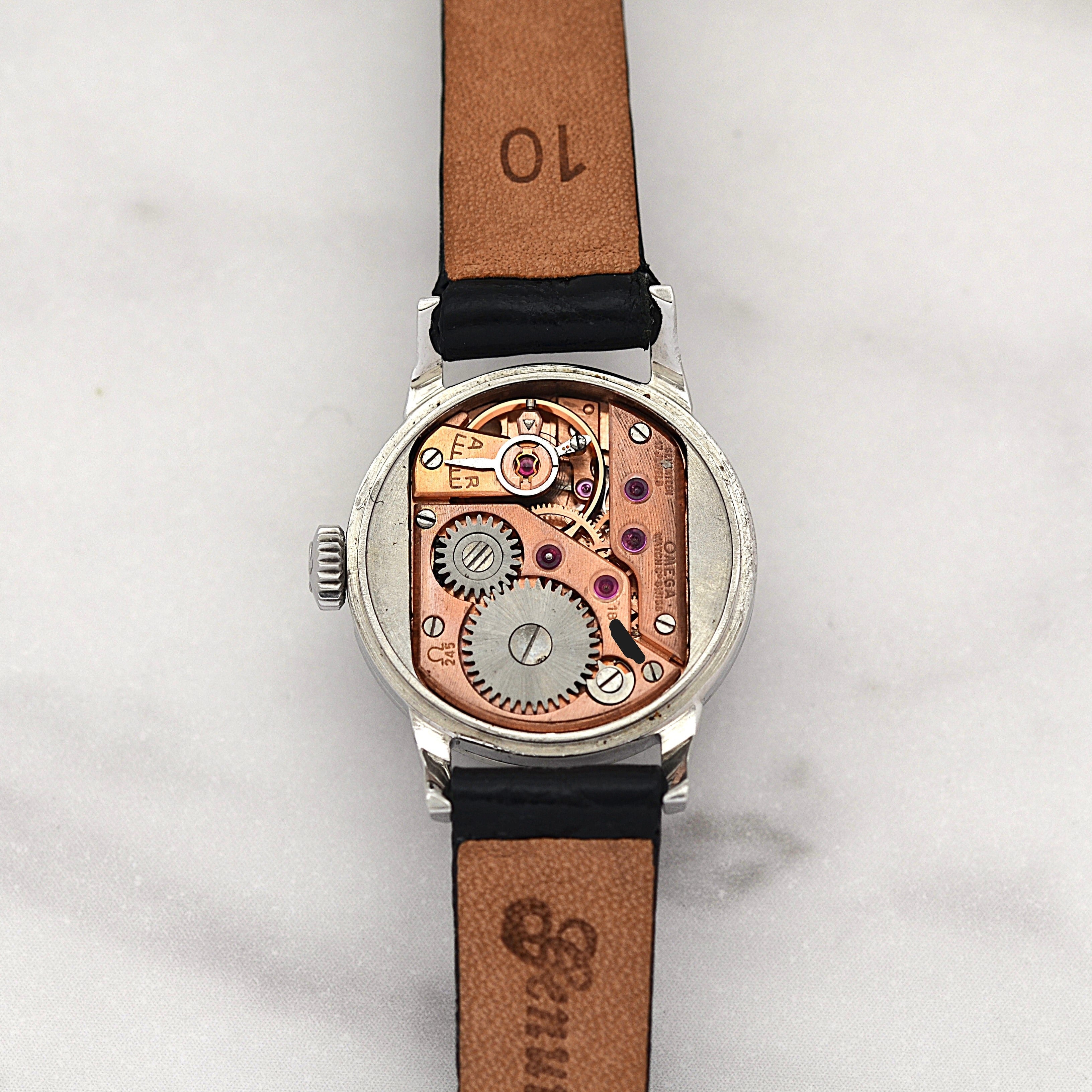 [OMEGA] Omega Round Model Stainless Steel Women's Sizes 12, 3, 6, 9 Silver with Genuine Buckle