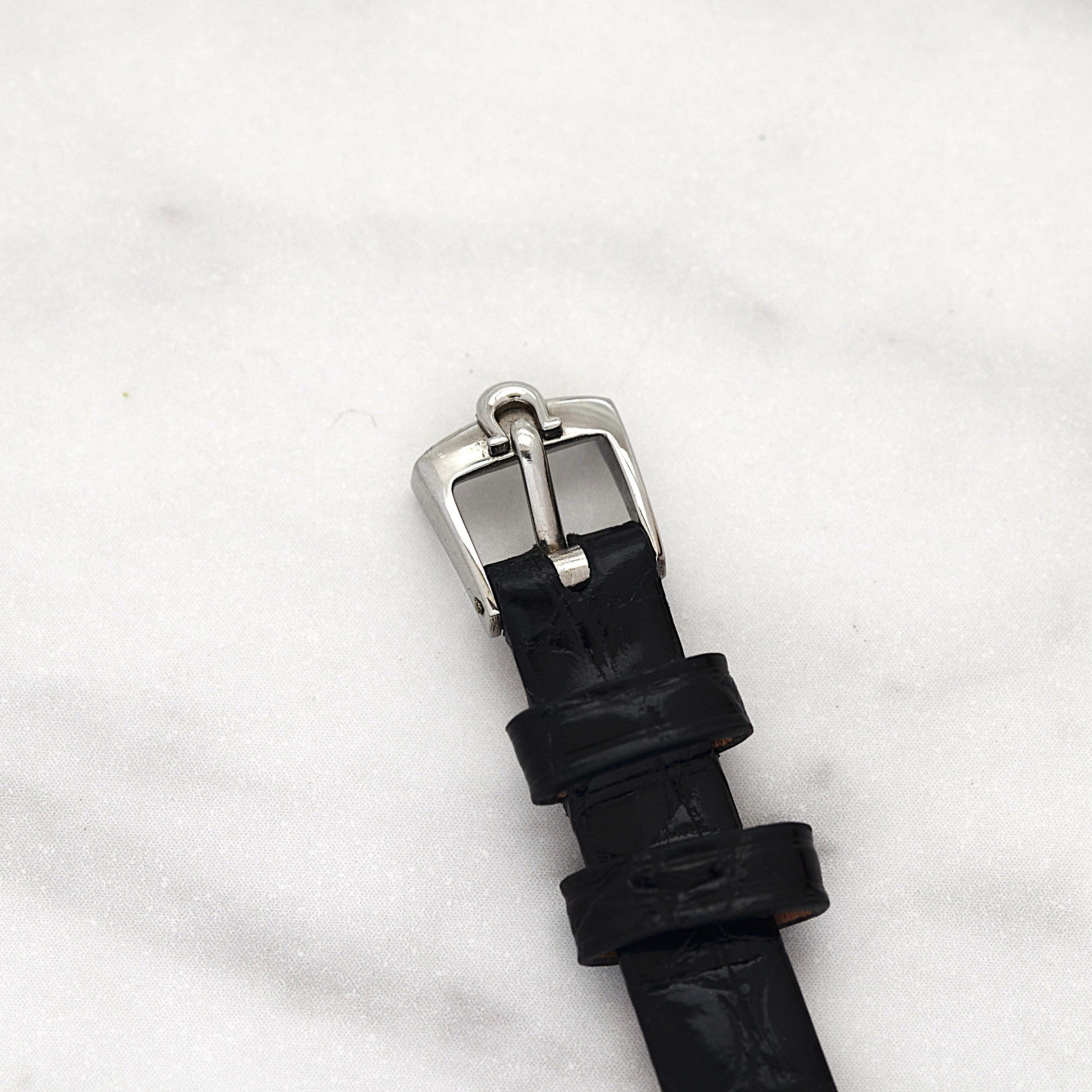 [OMEGA] Omega Round Model Stainless Steel Women's Sizes 12, 3, 6, 9 Silver with Genuine Buckle