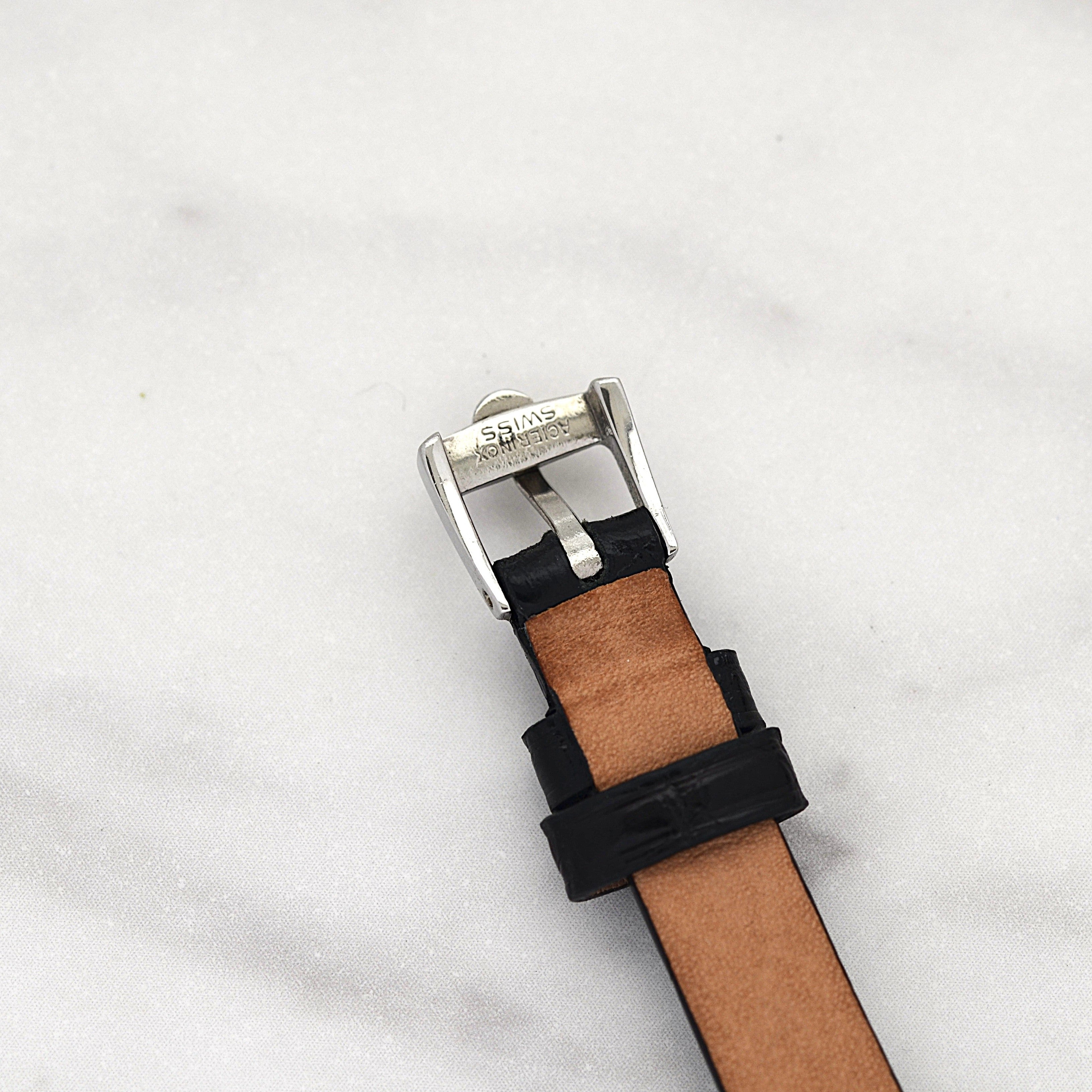 [OMEGA] Omega Round Model Stainless Steel Women's Sizes 12, 3, 6, 9 Silver with Genuine Buckle