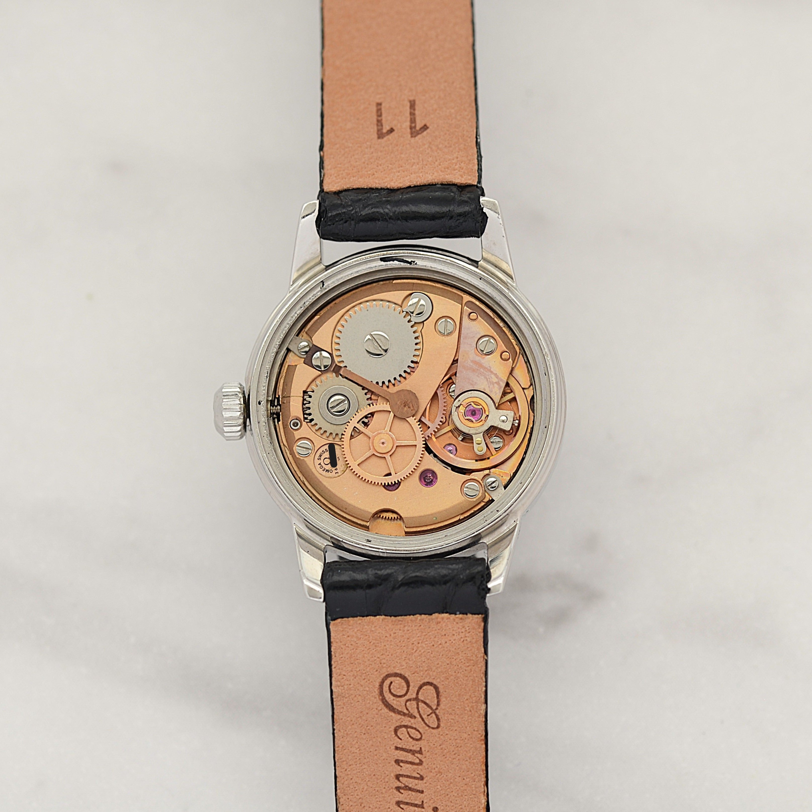 [OMEGA] Omega Round Model Stainless Steel Women's Size Silver Upright Arabic with Genuine Buckle