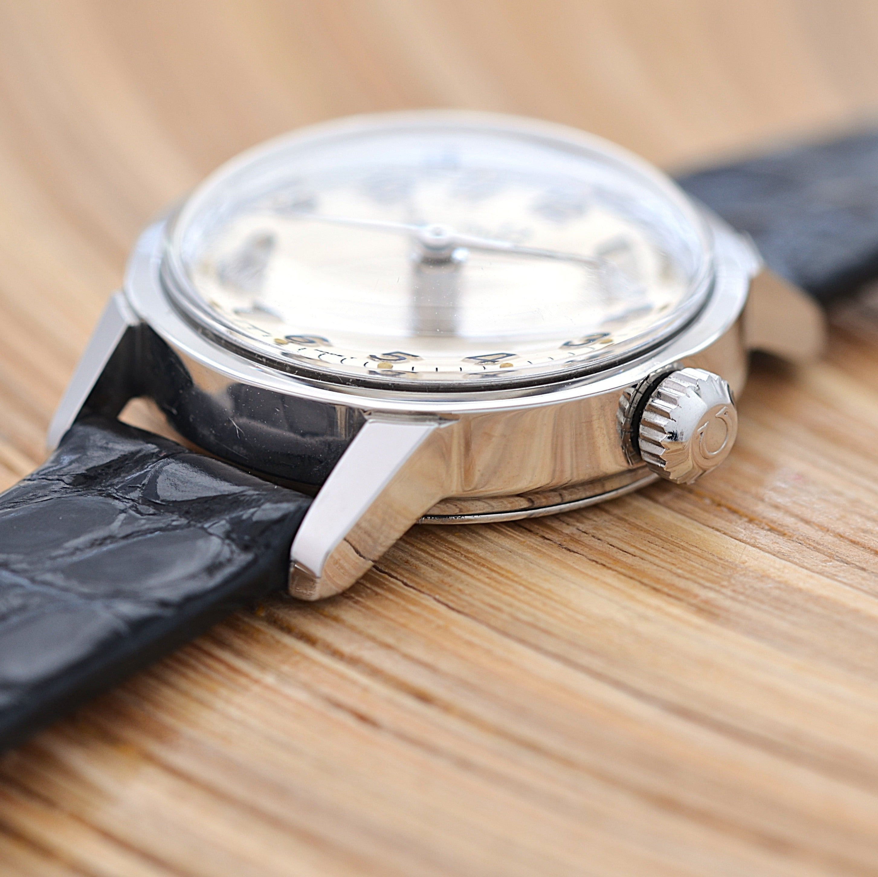 [OMEGA] Omega Round Model Stainless Steel Women's Size Silver Upright Arabic with Genuine Buckle