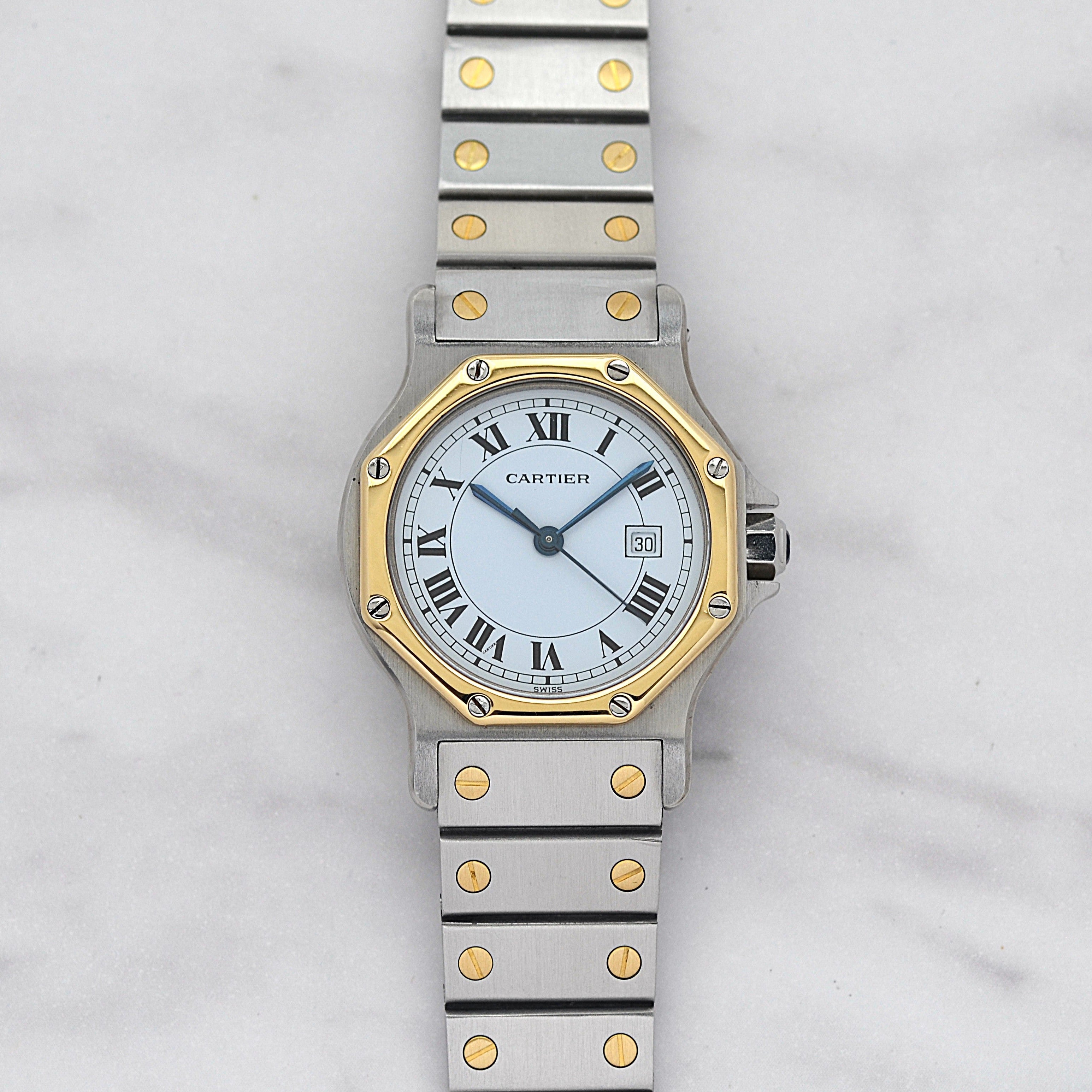 [Cartier] Cartier Santos Octagon LM 18KYG x SS