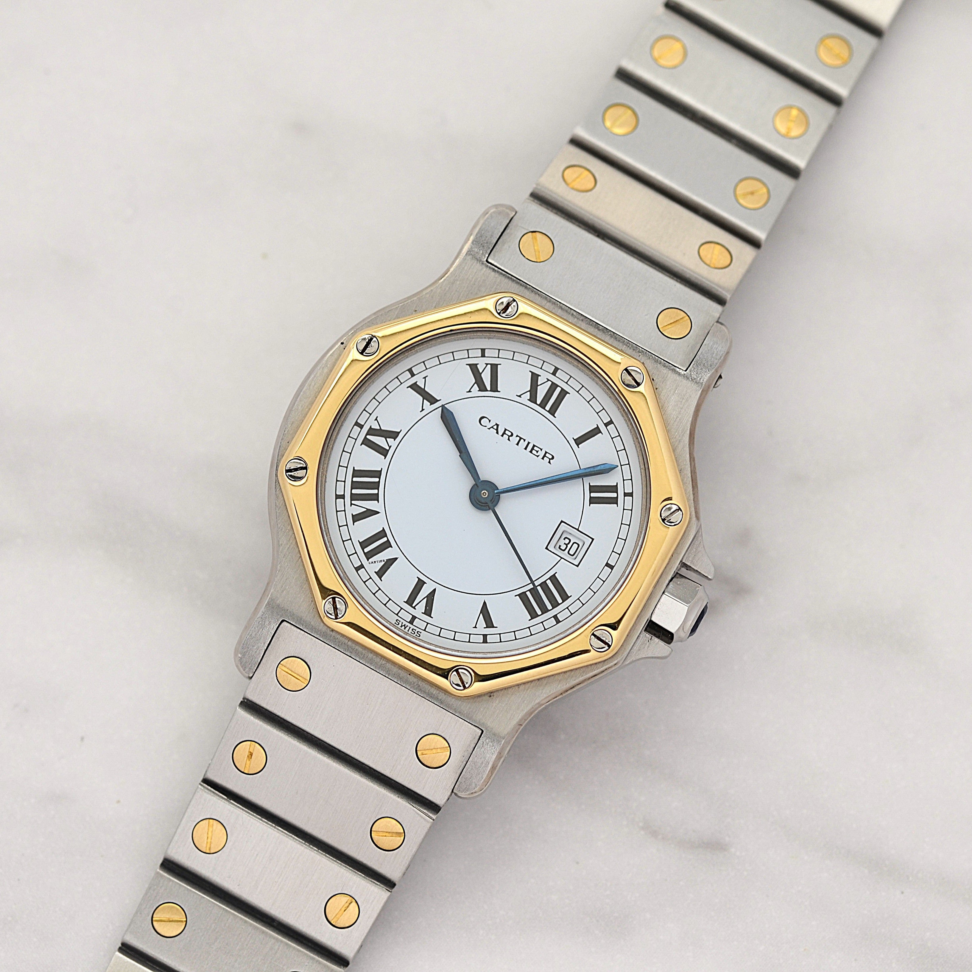 [Cartier] Cartier Santos Octagon LM 18KYG x SS