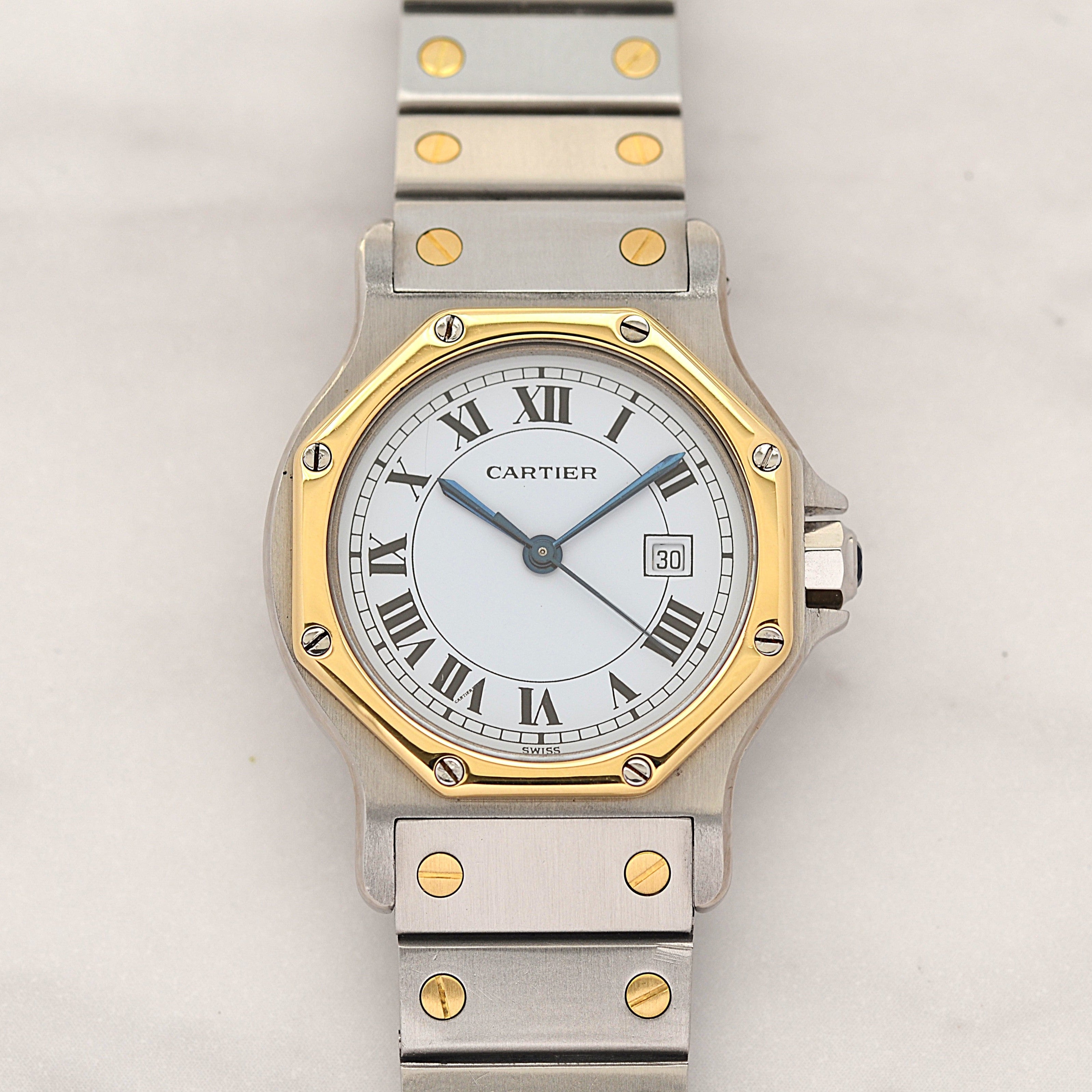 [Cartier] Cartier Santos Octagon LM 18KYG x SS