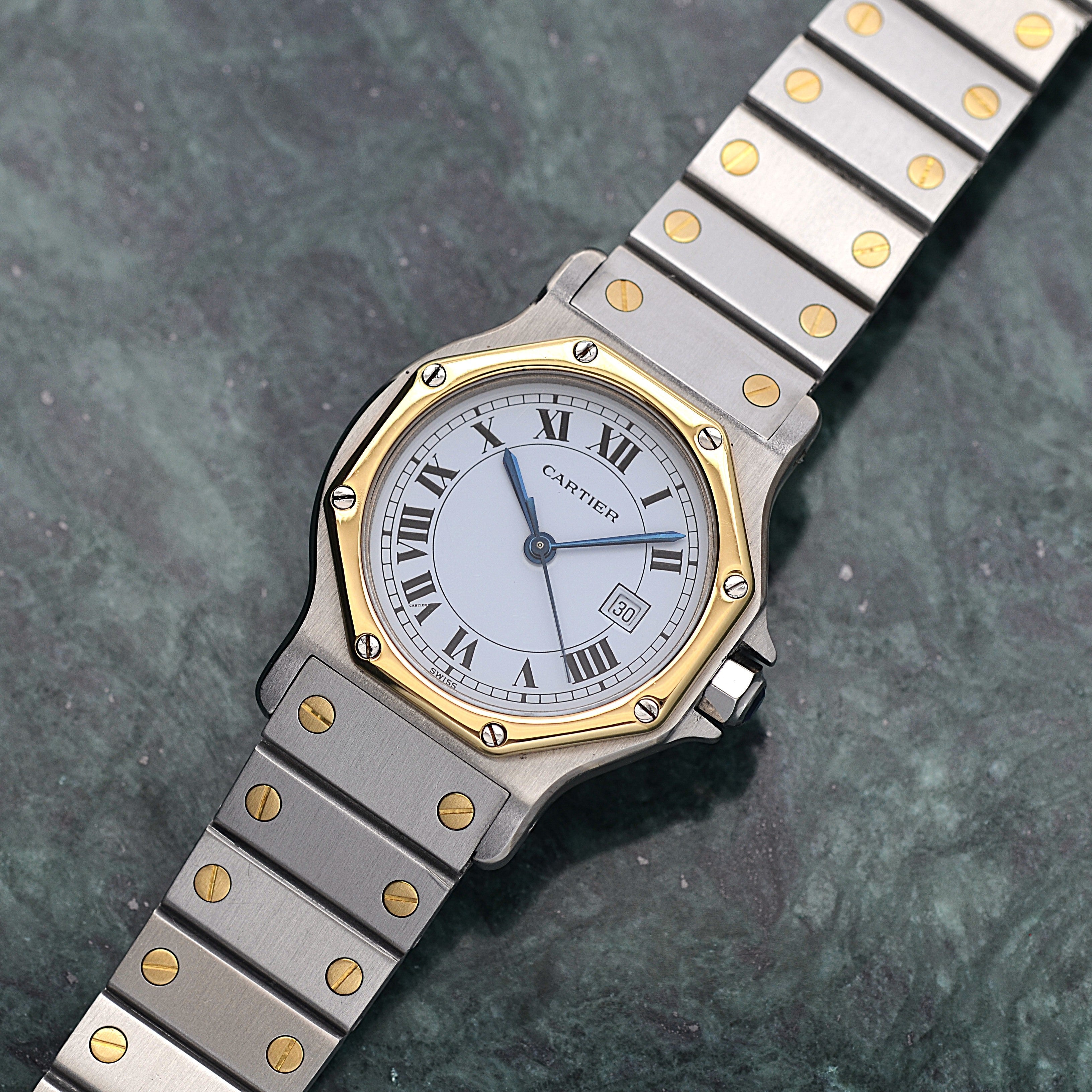 [Cartier] Cartier Santos Octagon LM 18KYG x SS